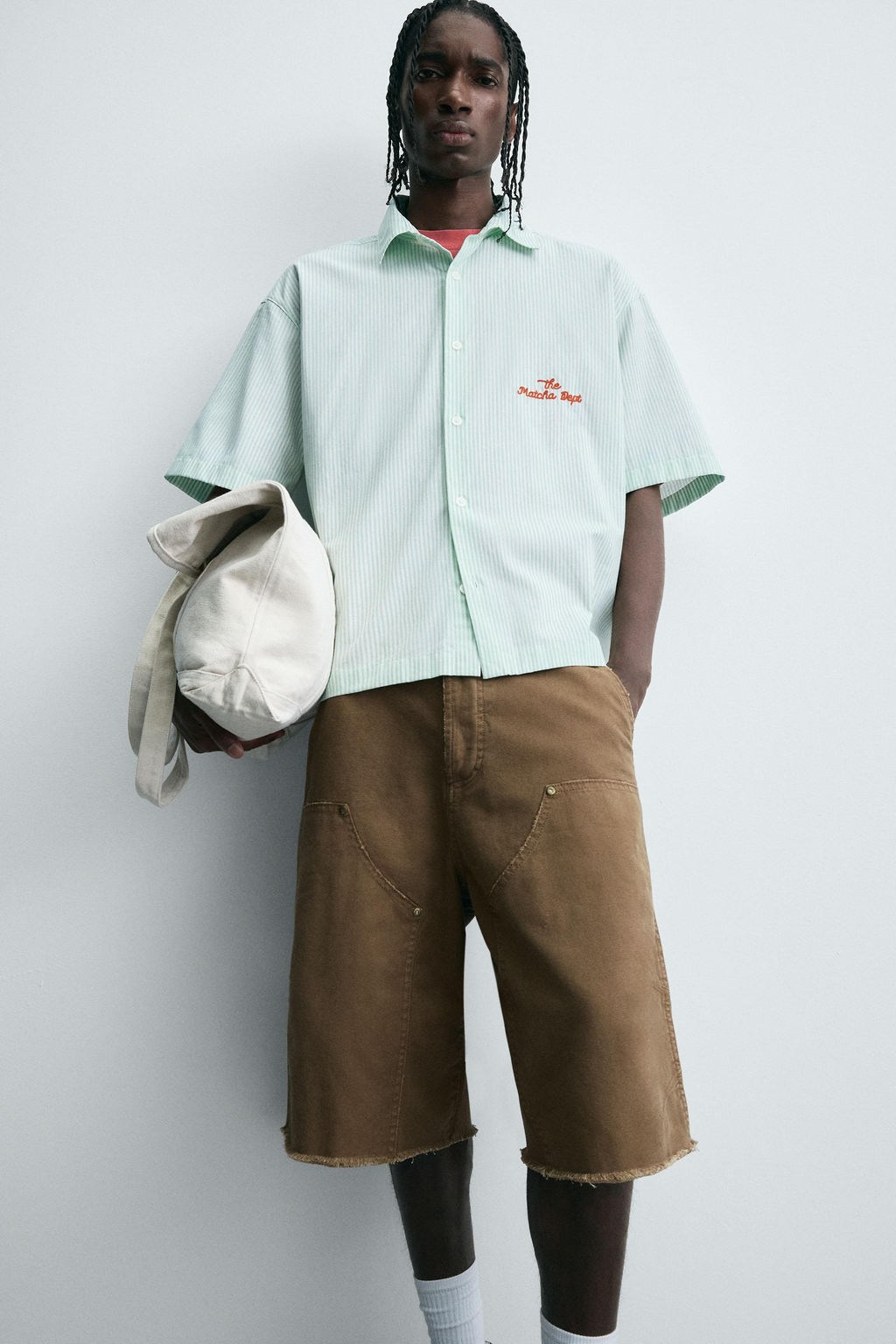 STRIPED SHIRT WITH CONTRAST SLOGAN - Zara фото 5