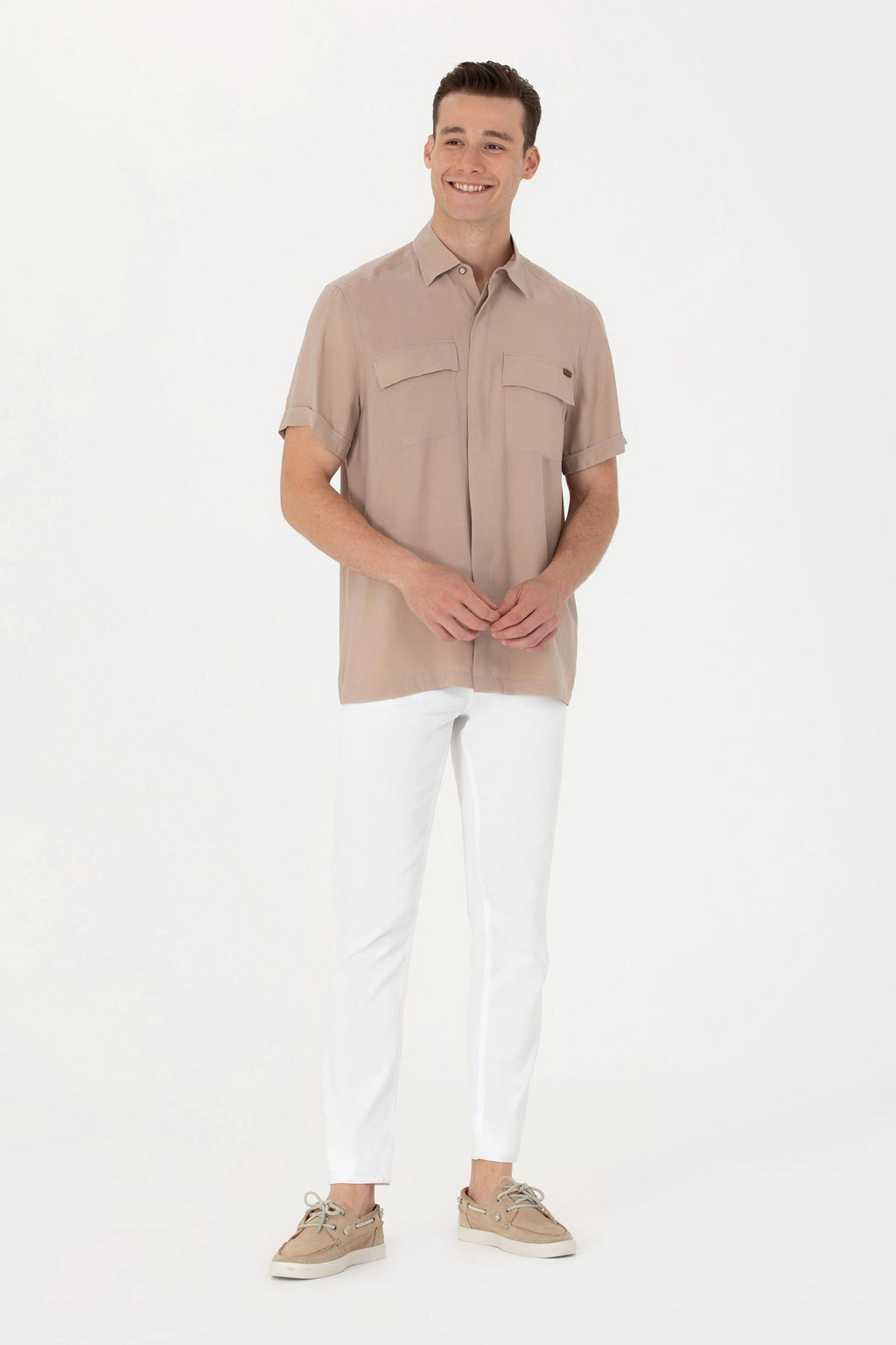 U. S. Polo Assn Мужская рубашка с коротким рукавом Stone - U.s. polo assn фото 4