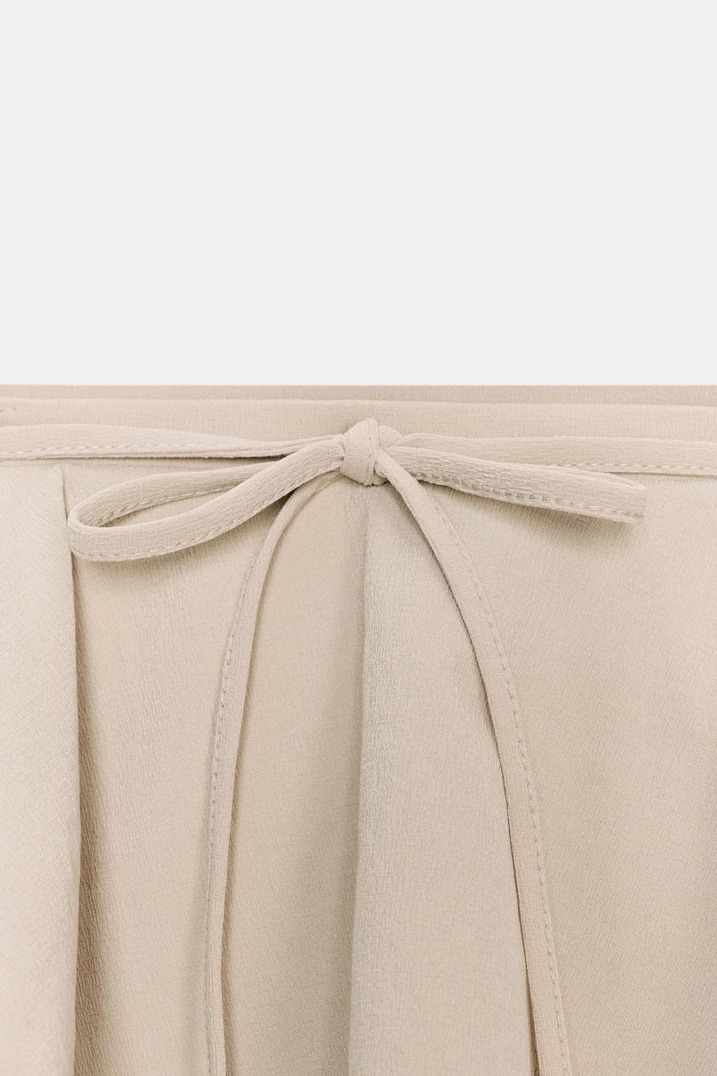 PANTAL?N ANCHO VOLANTE CINTURA / Beige - Zara фото 7