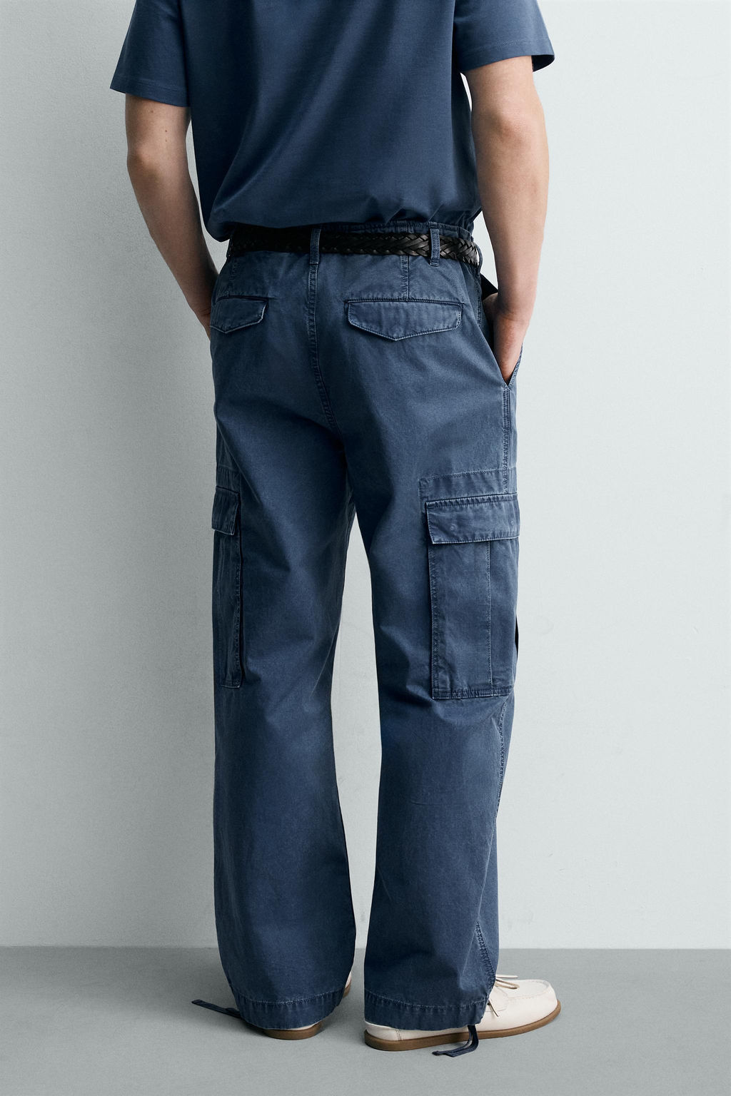PANTAL?N CARGO RELAXED FIT LAVADO / Azul - Zara фото 3