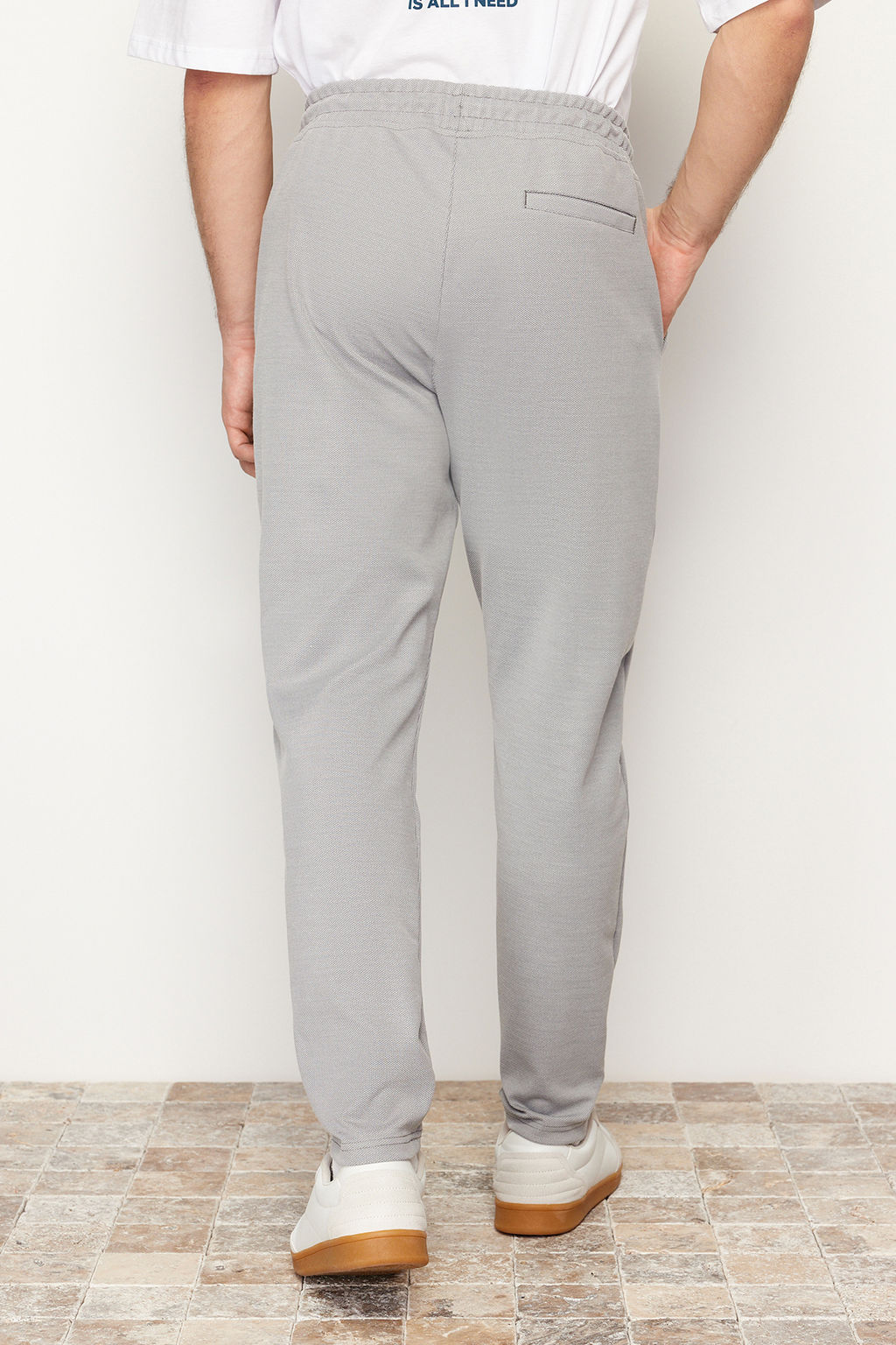 TRENDYOL MAN Gri Jogger Fit Lastikli Beli Baglamal? Dokulu Orme Rahat Pantolon TMNSS24PL00007 - Trendyolmilla фото 5