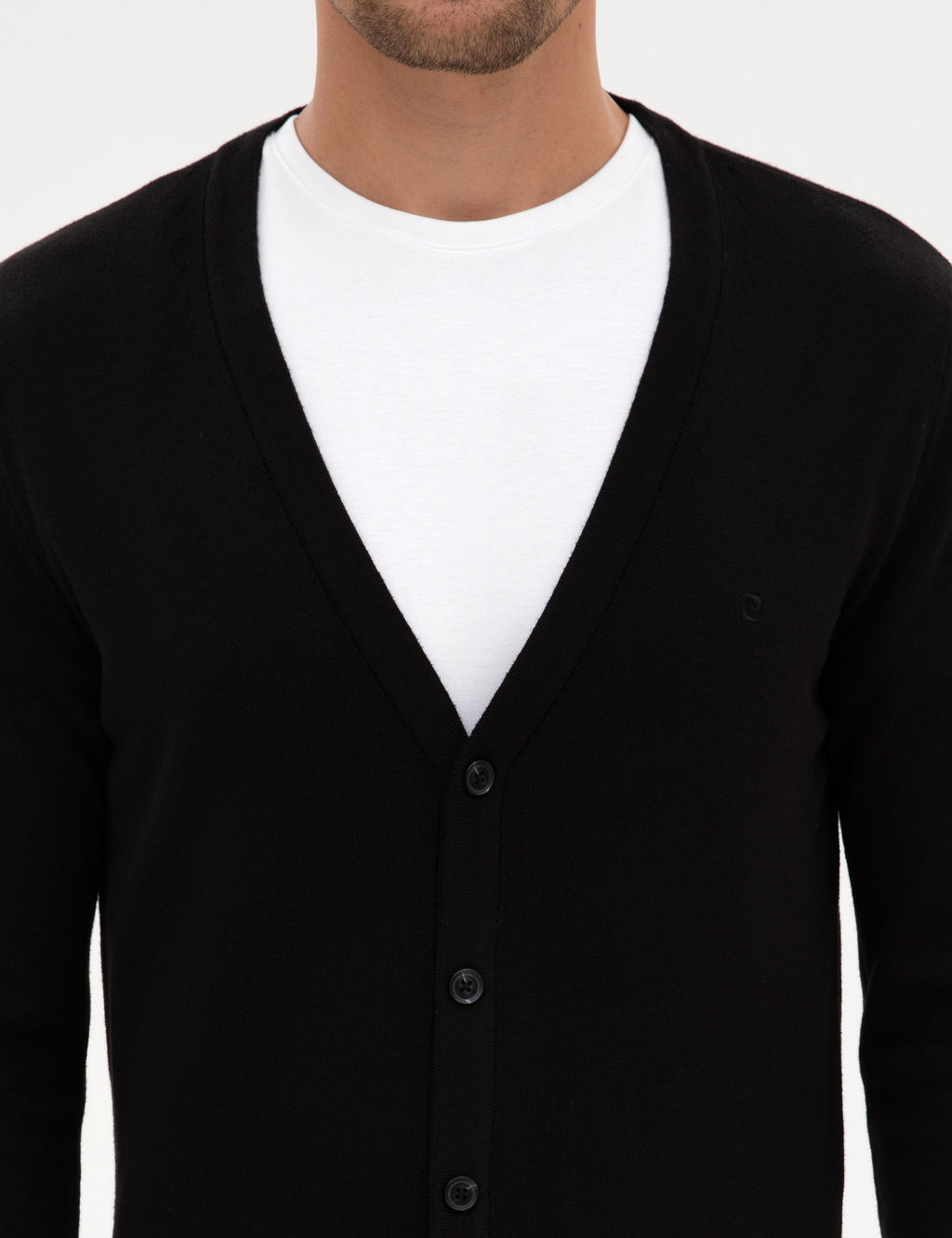 Siyah Slim Fit Basic D__meli Triko H_rka - Pierre cardin фото 6