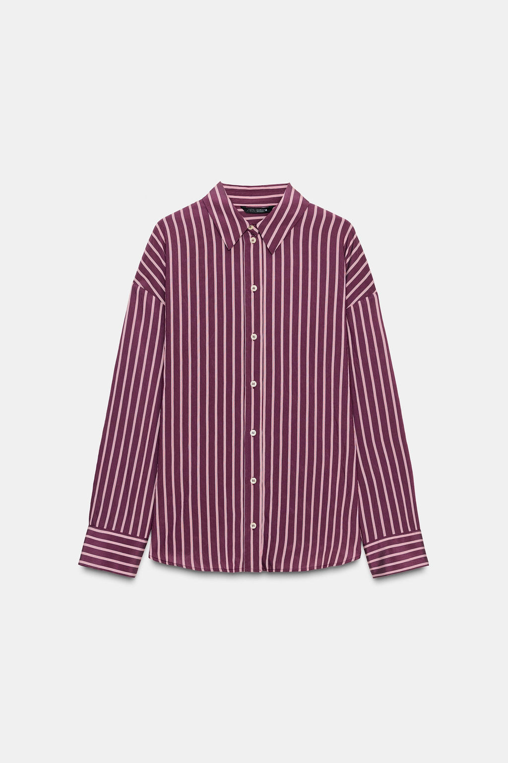 OVERSIZE STRIPED POPLIN SHIRT - Zara фото 6