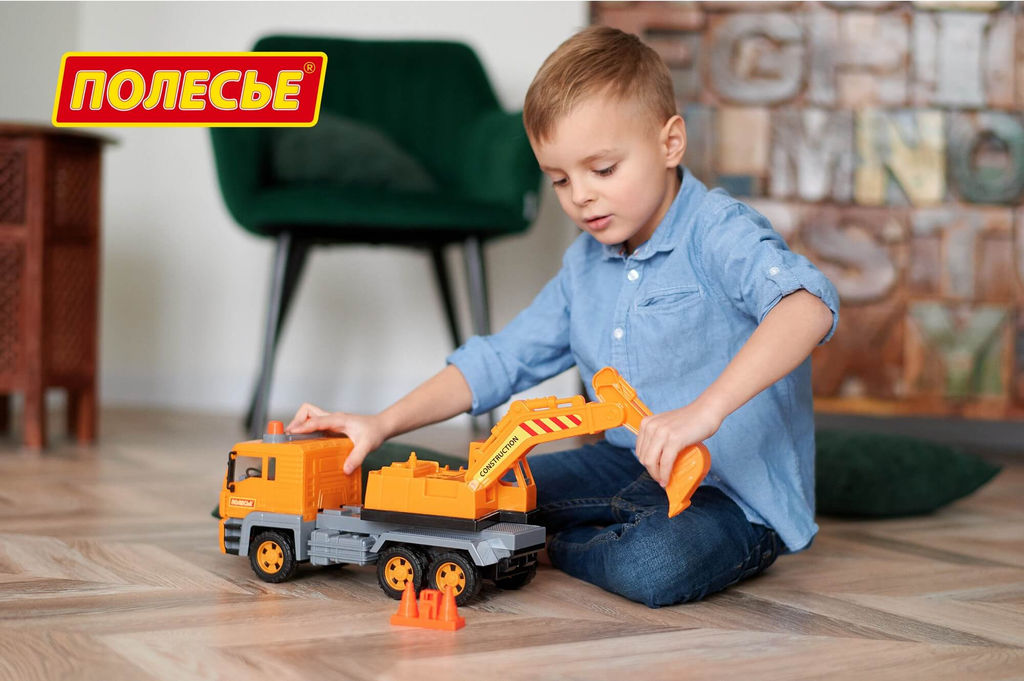 Алмаз, автомобиль-экскаватор инерционный (в сеточке) - Полесье фото 8