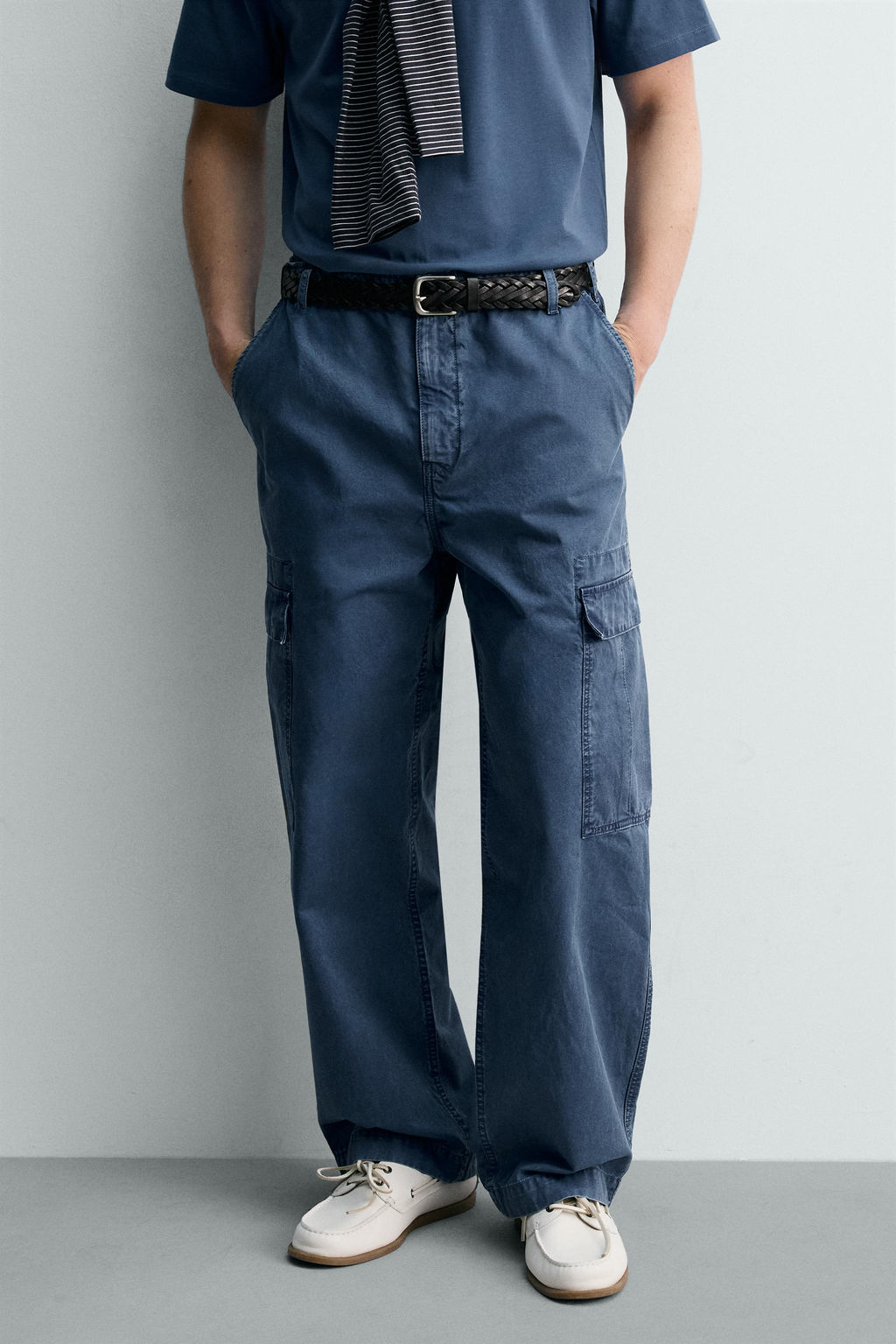 PANTAL?N CARGO RELAXED FIT LAVADO / Azul - Zara фото 2