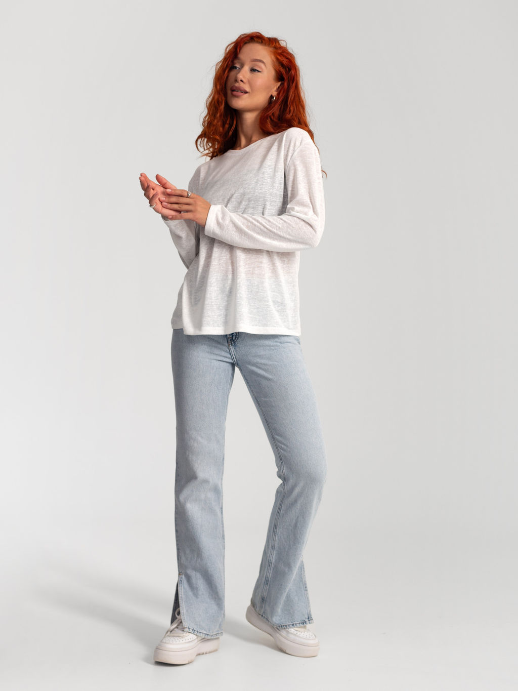 Лонгслив женский дэворэ МАЛИБУ БЕЛЫЙ - Domtrik фото 3