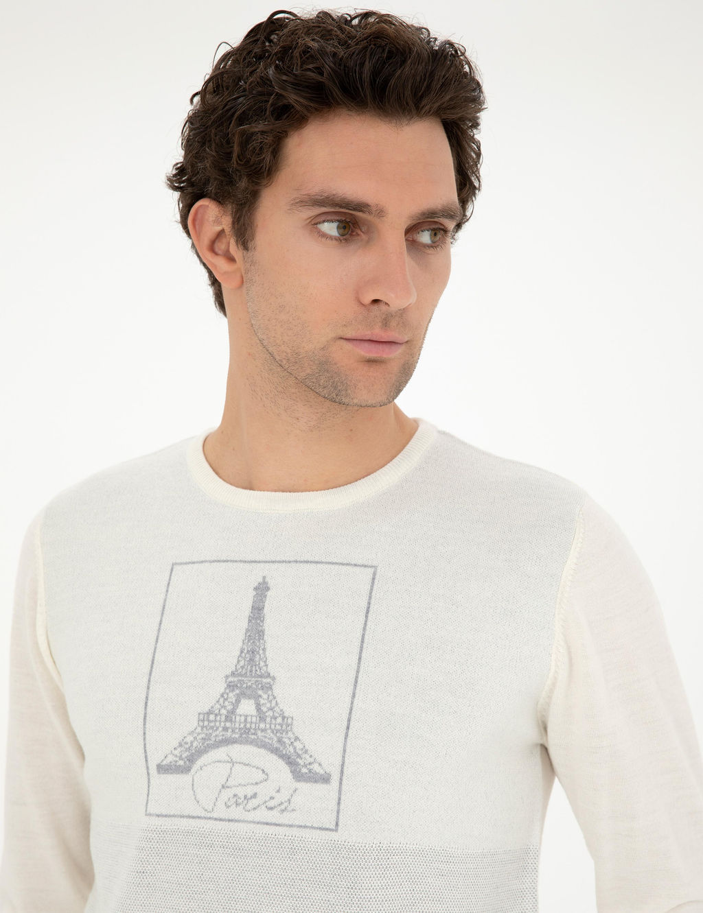 Белый зауженный свитер - Cacharel фото 2