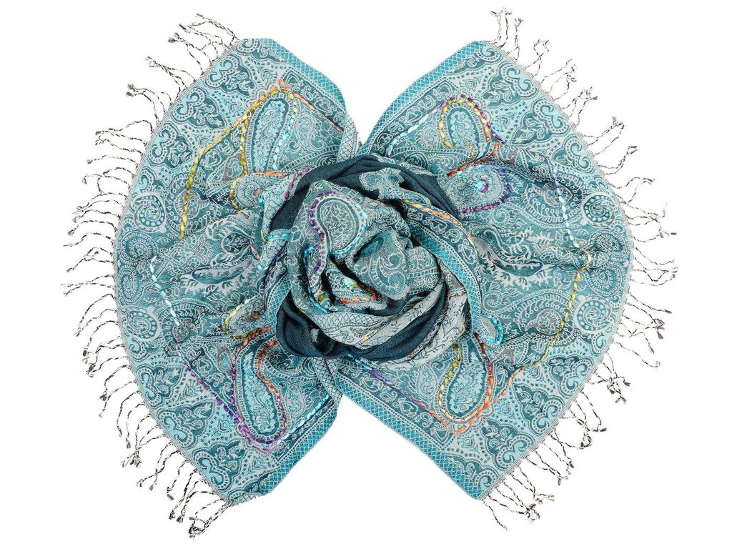 Палантин с вышивкой (шерсть 100%) № Тк903/75