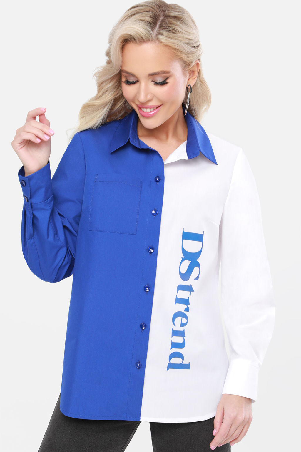 Рубашка Тренд с подиума, электрик - Dstrend фото 3