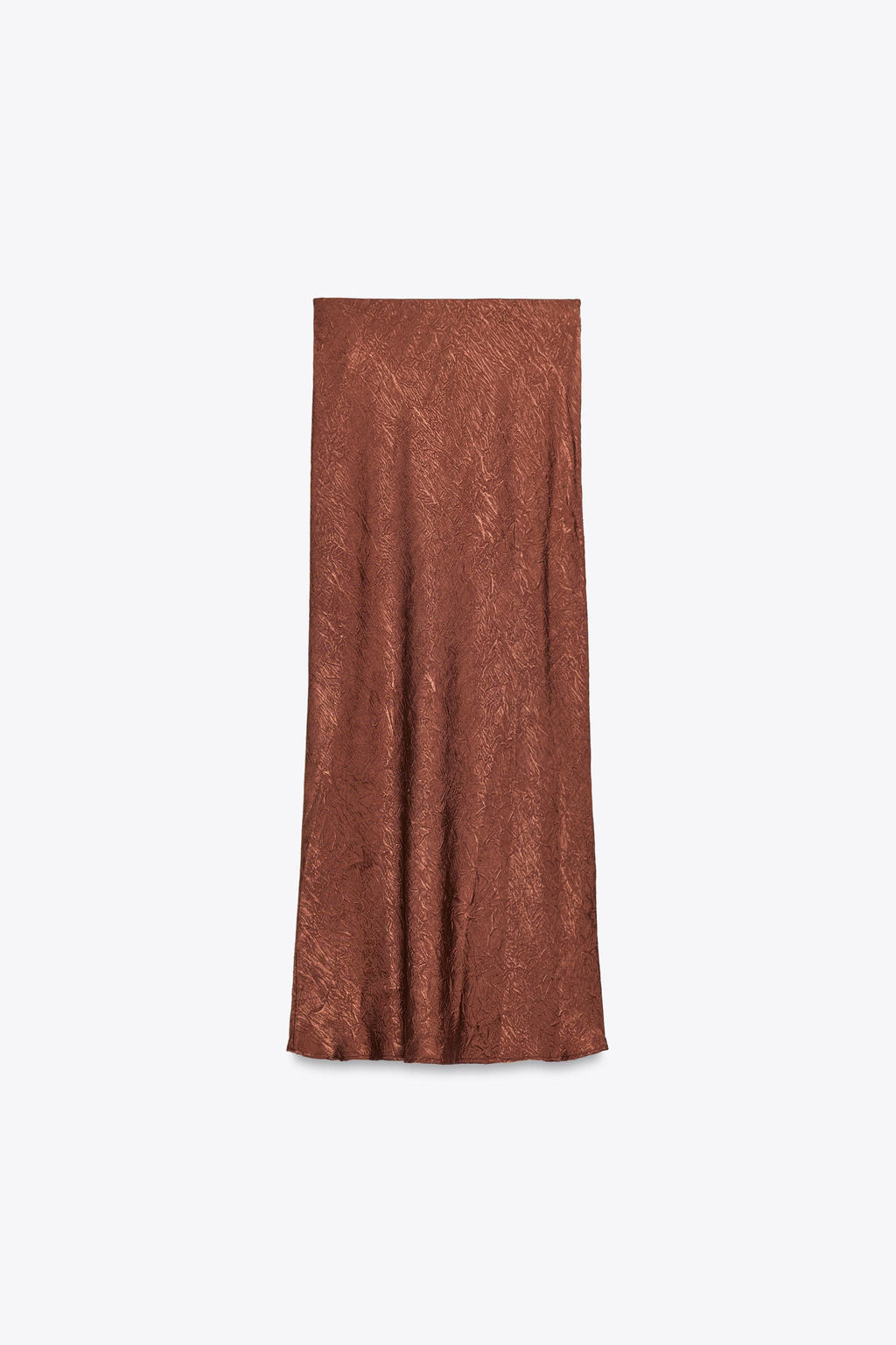 CRINKLED EFFECT SATIN MIDI SKIRT - Zara фото 8
