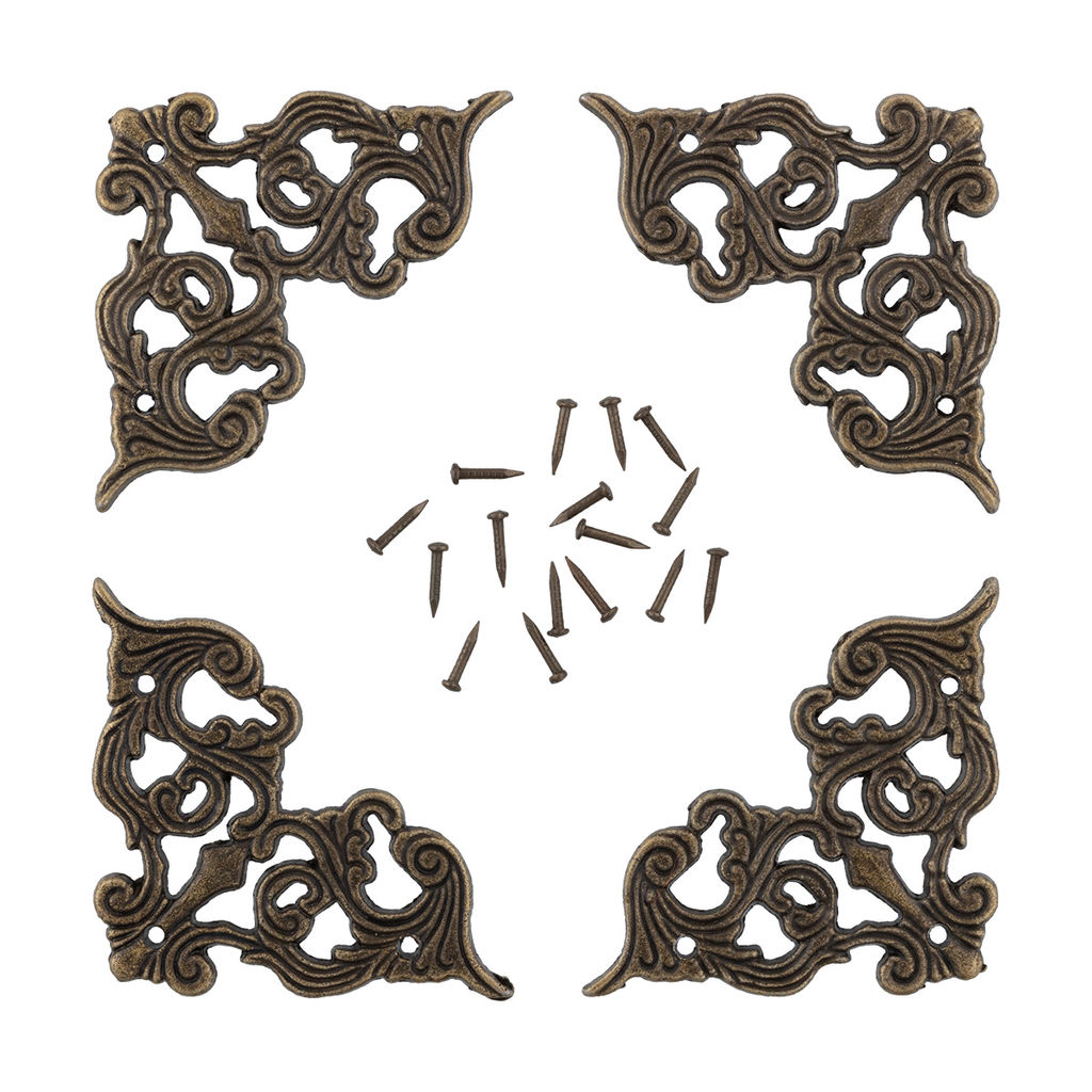 Промысел WF-007 Фурнитура для декоративной отделки накладка 4.5х4.5 см 1 х 4 шт. №01 бронза