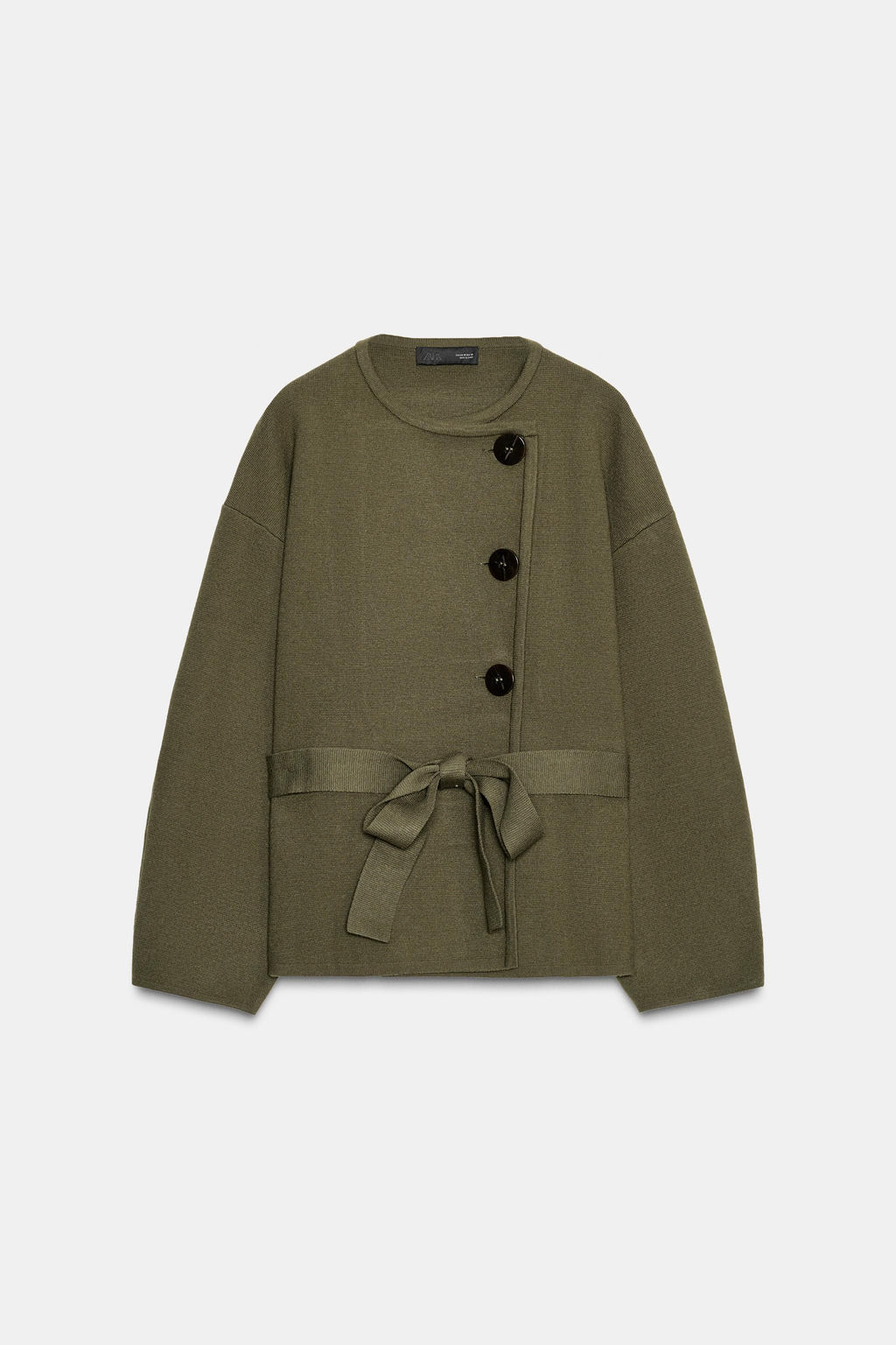 SHORT KNIT COAT WITH BELT - Zara фото 5