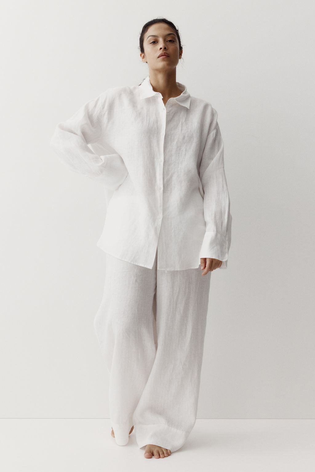Camisa oversize de lino - H&m фото 4