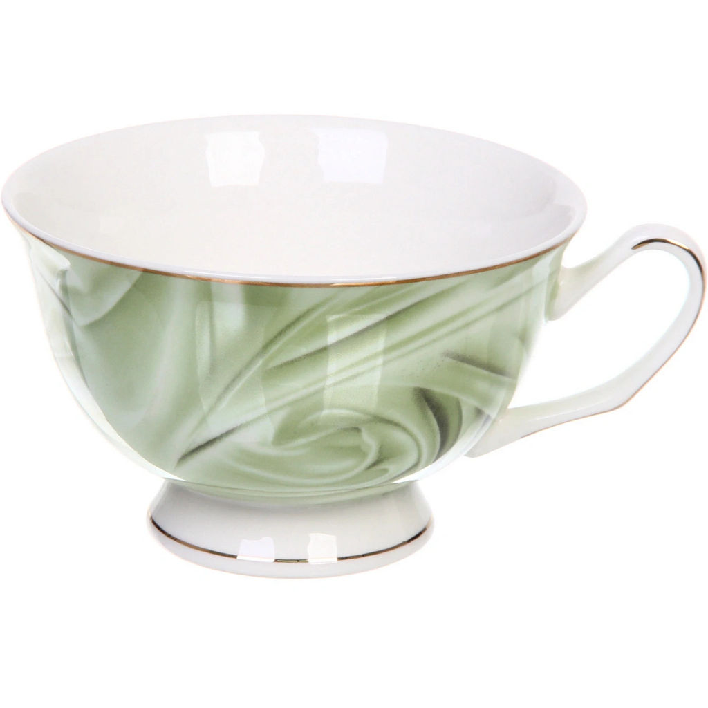 Чайная пара "Поэзия" (кружка 220мл, блюдце,ложка) зеленая