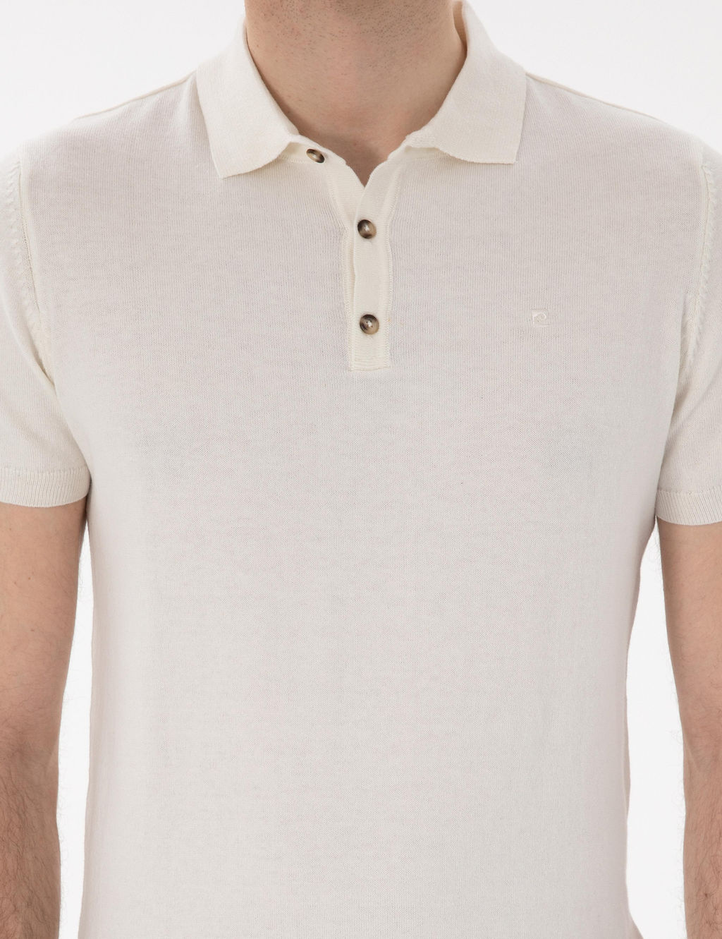 Ekru Slim Fit D__meli Polo Yaka Triko Ti__rt - Pierre cardin фото 6