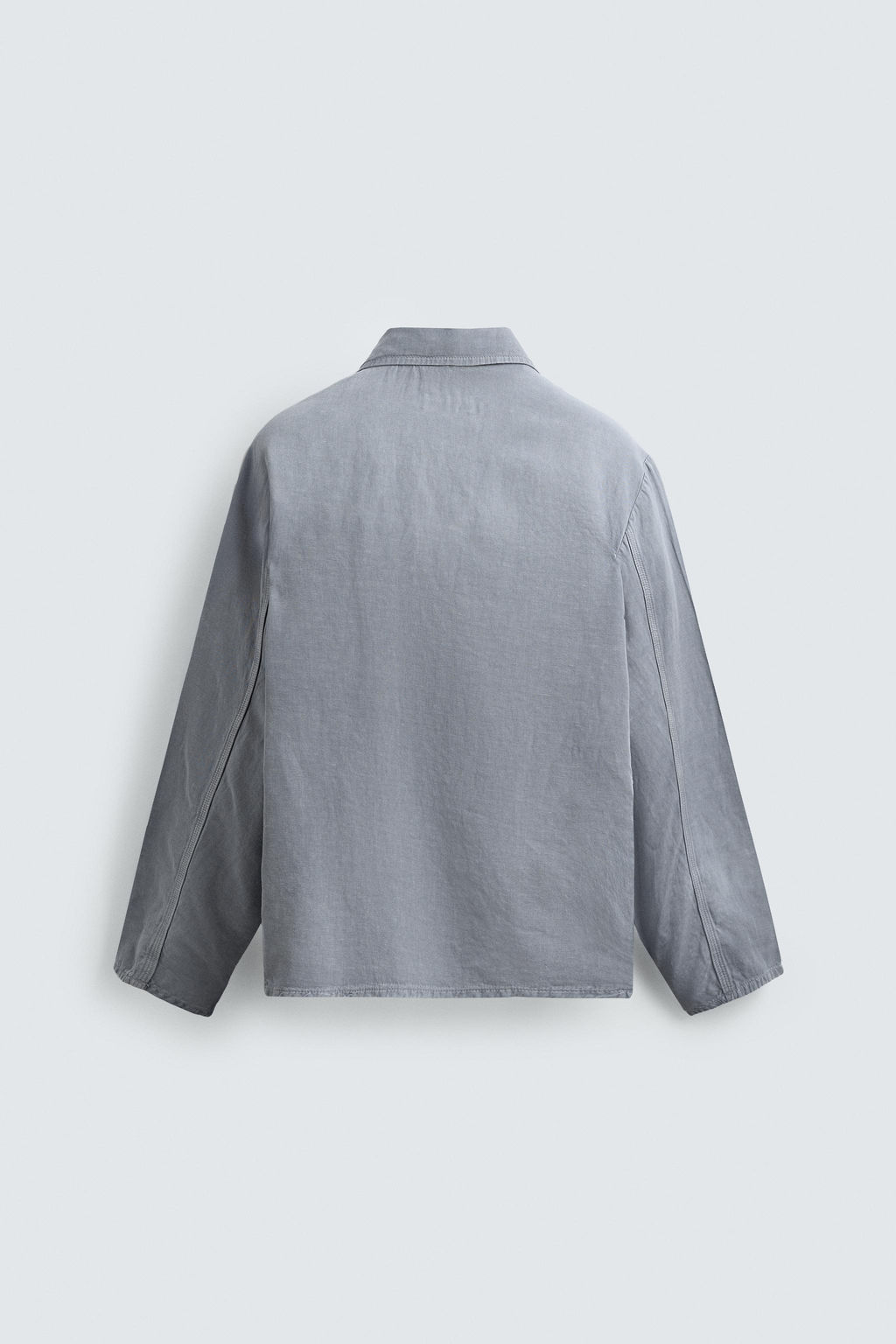 SOBRECAMISA RELAXED FIT ALGOD?N - LINO / Azul - Zara фото 8