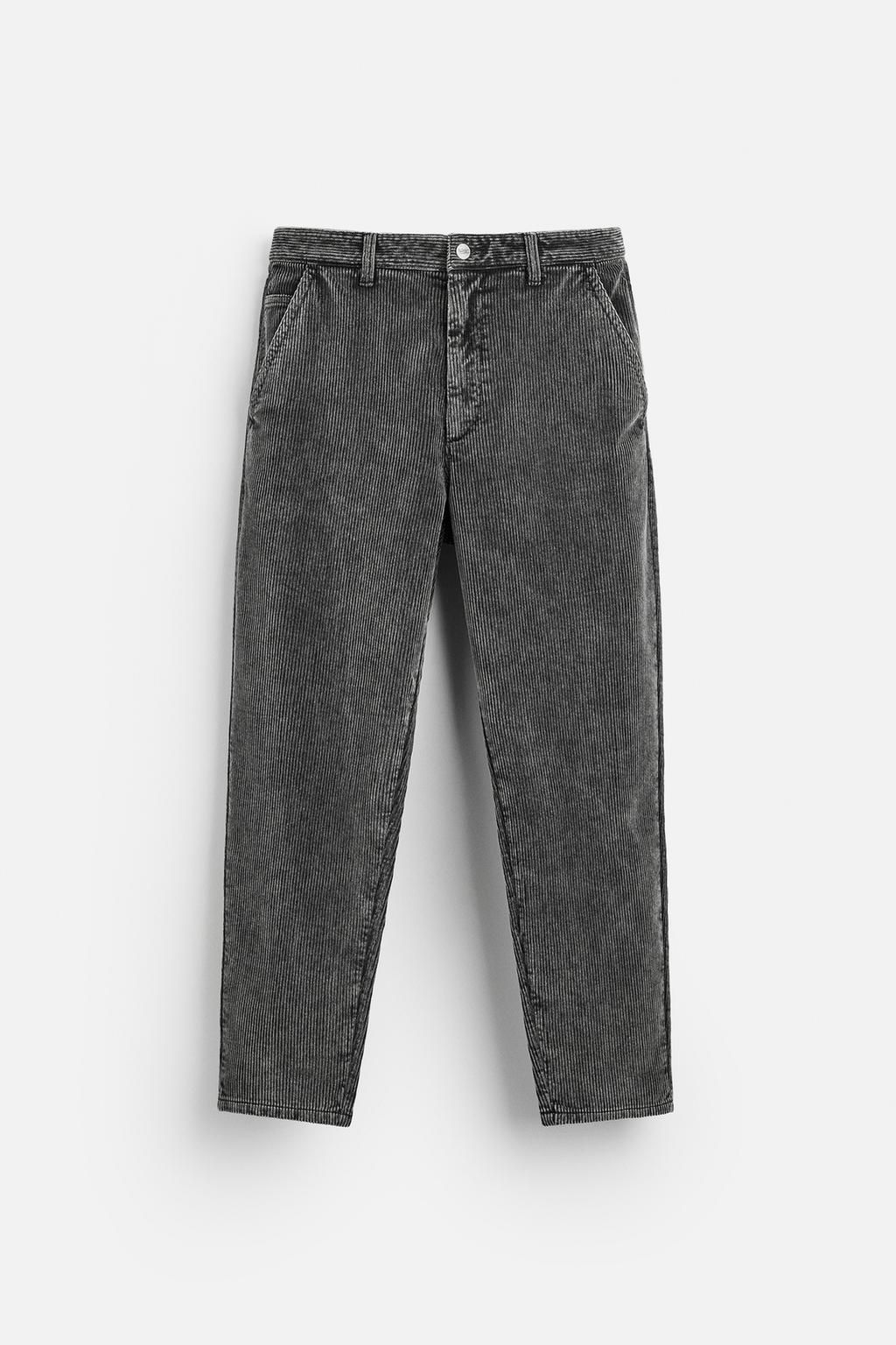 CORDUROY CARROT FIT TROUSERS - Zara фото 32