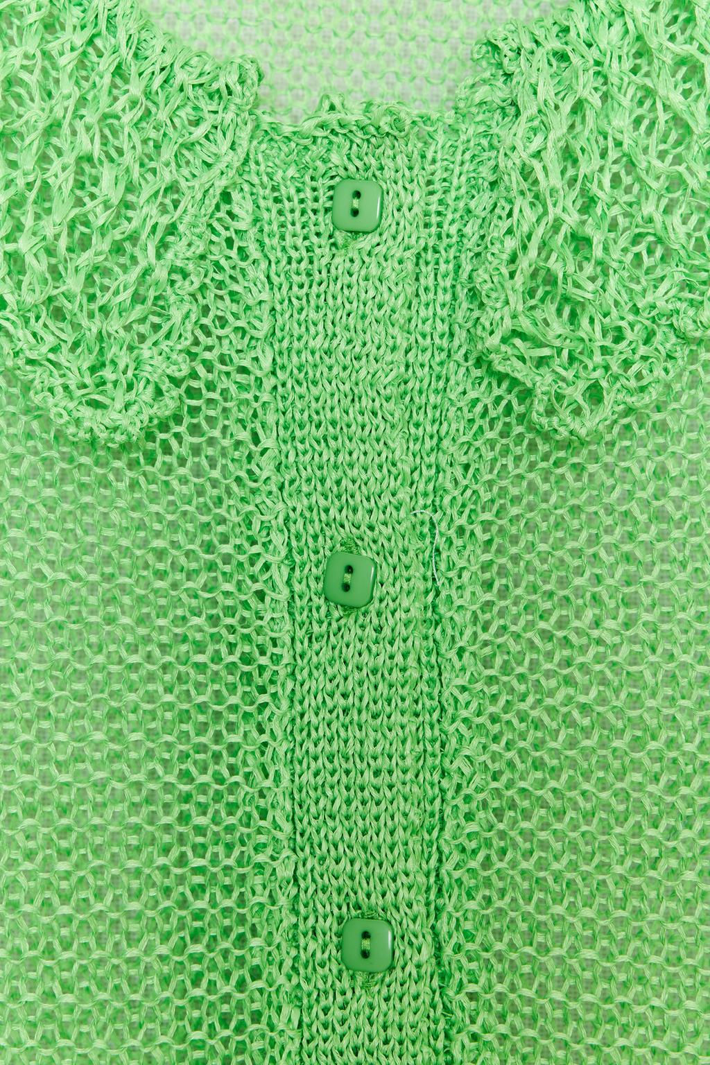 OPEN KNIT CARDIGAN WITH SHORT SLEEVES - Zara фото 8