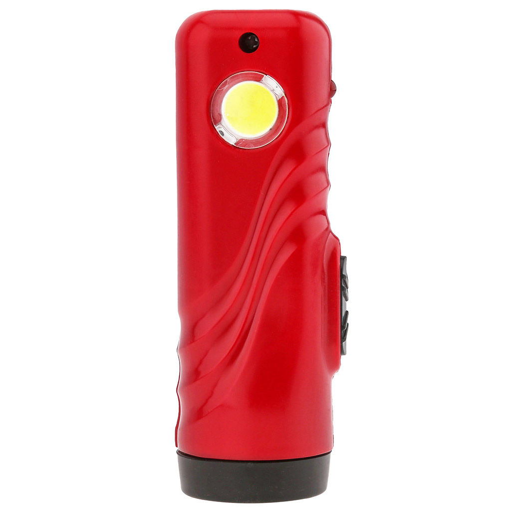 Фонарь ручной 10,7х3,4х3,8см, 2 режима свечения: максимальный; боковой на панеле корпуса, две светодиодные лампы 1Вт/COB, встроенный аккумулятор емкостью 800 мАч, пластиковый корпус, цвет - красно-черный, с USB зарядкой, USB-кабель длиной 28см в комп - Домашняя мода фото 4