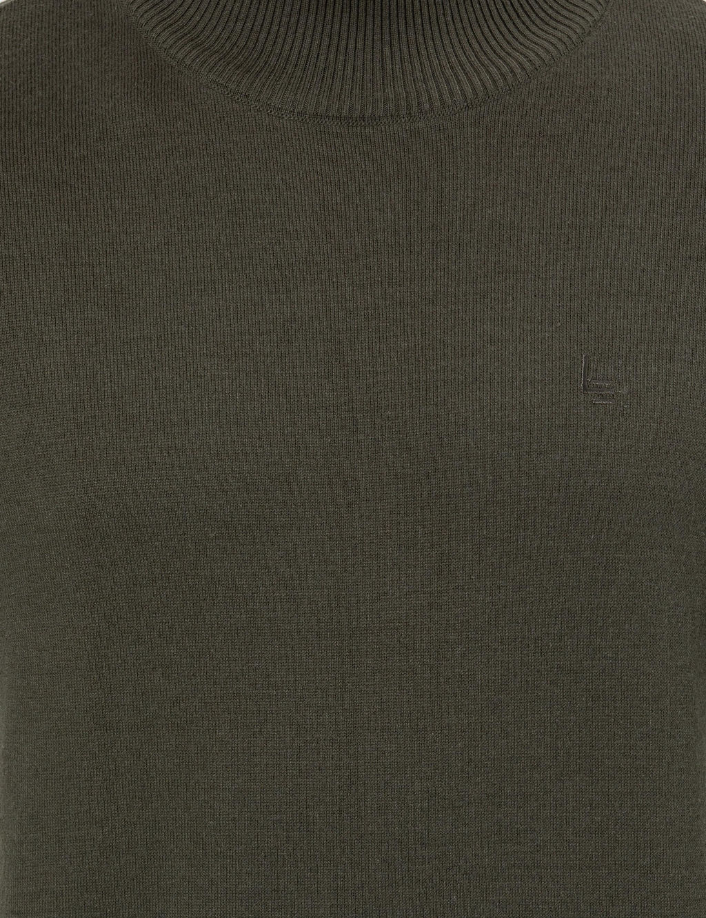 Базовый трикотажный свитер приталенного кроя цвета хаки-полурыбака Fisherman - Cacharel фото 6