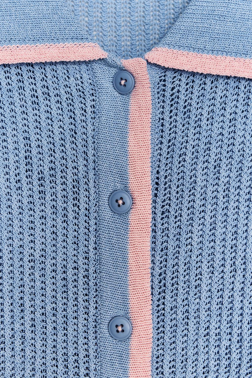 COLLAR POLO CARDIGAN - Zara фото 7