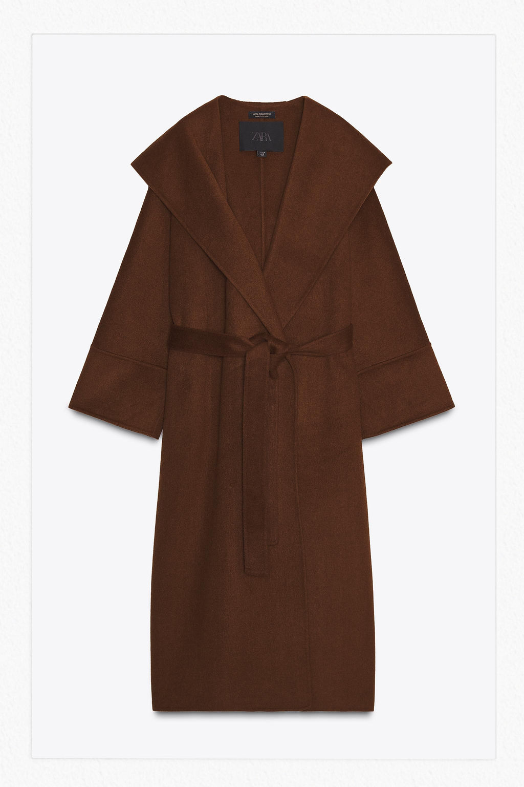 LONG BELTED COAT WITH WOOL ZW COLLECTION LIMITED EDITION - Zara фото 10