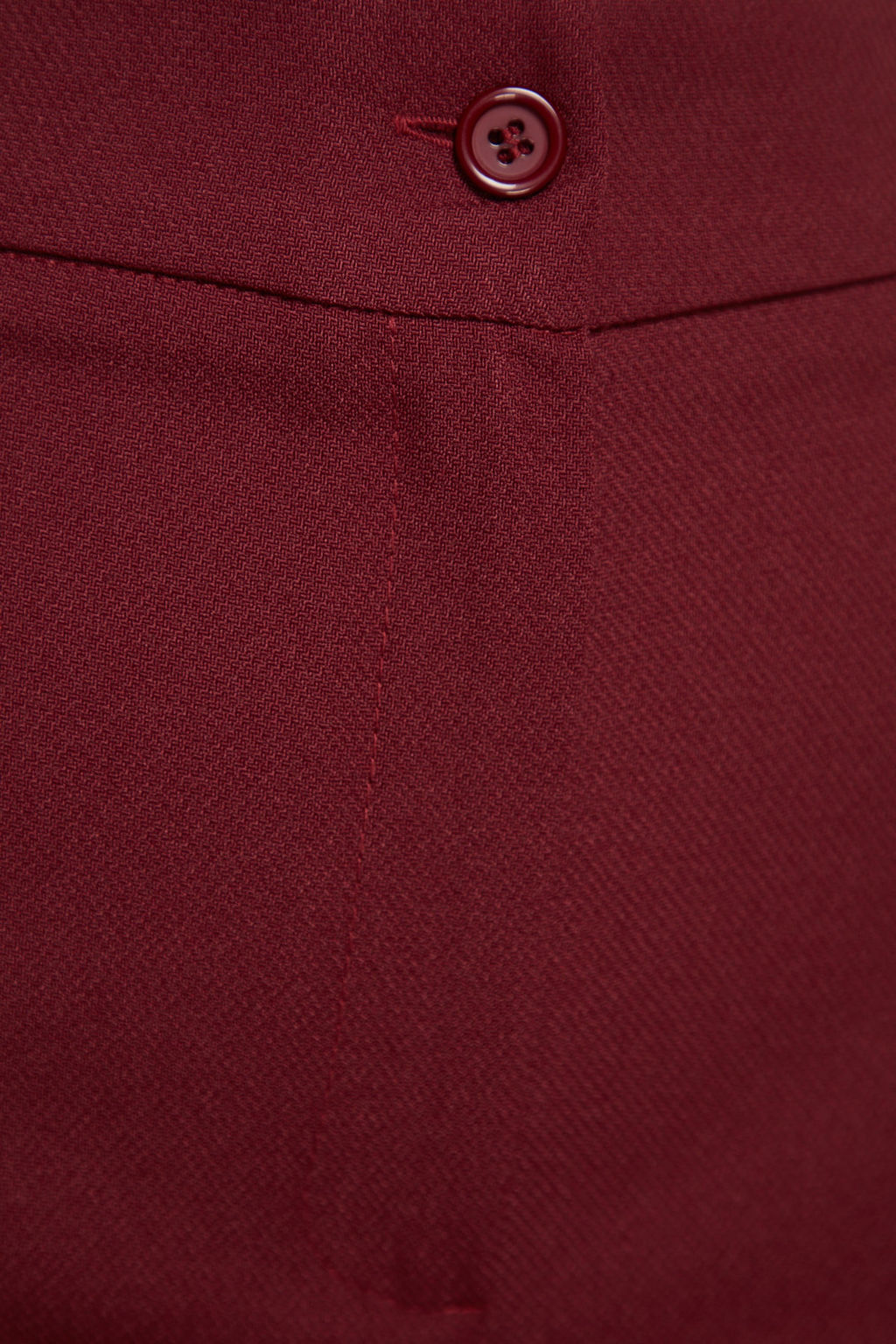 Bordo Straight/Duz Kesim Yuksek Bel Nervur Dikisli Dokuma Pantolon TWOSS21PL0093