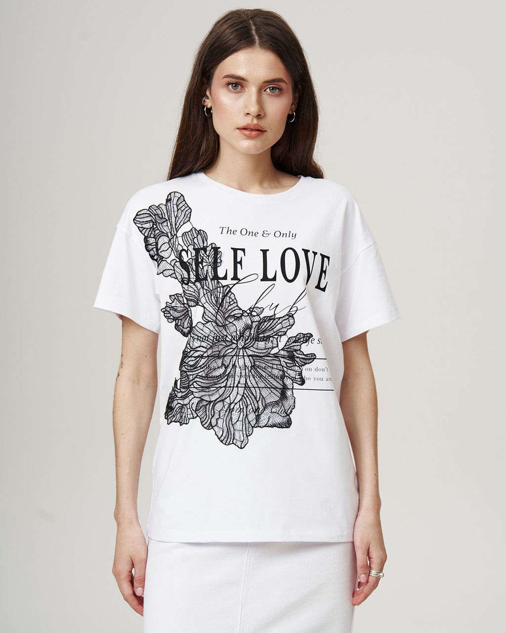 Футболка хлопковая оверсайз с аппликацией FDC005