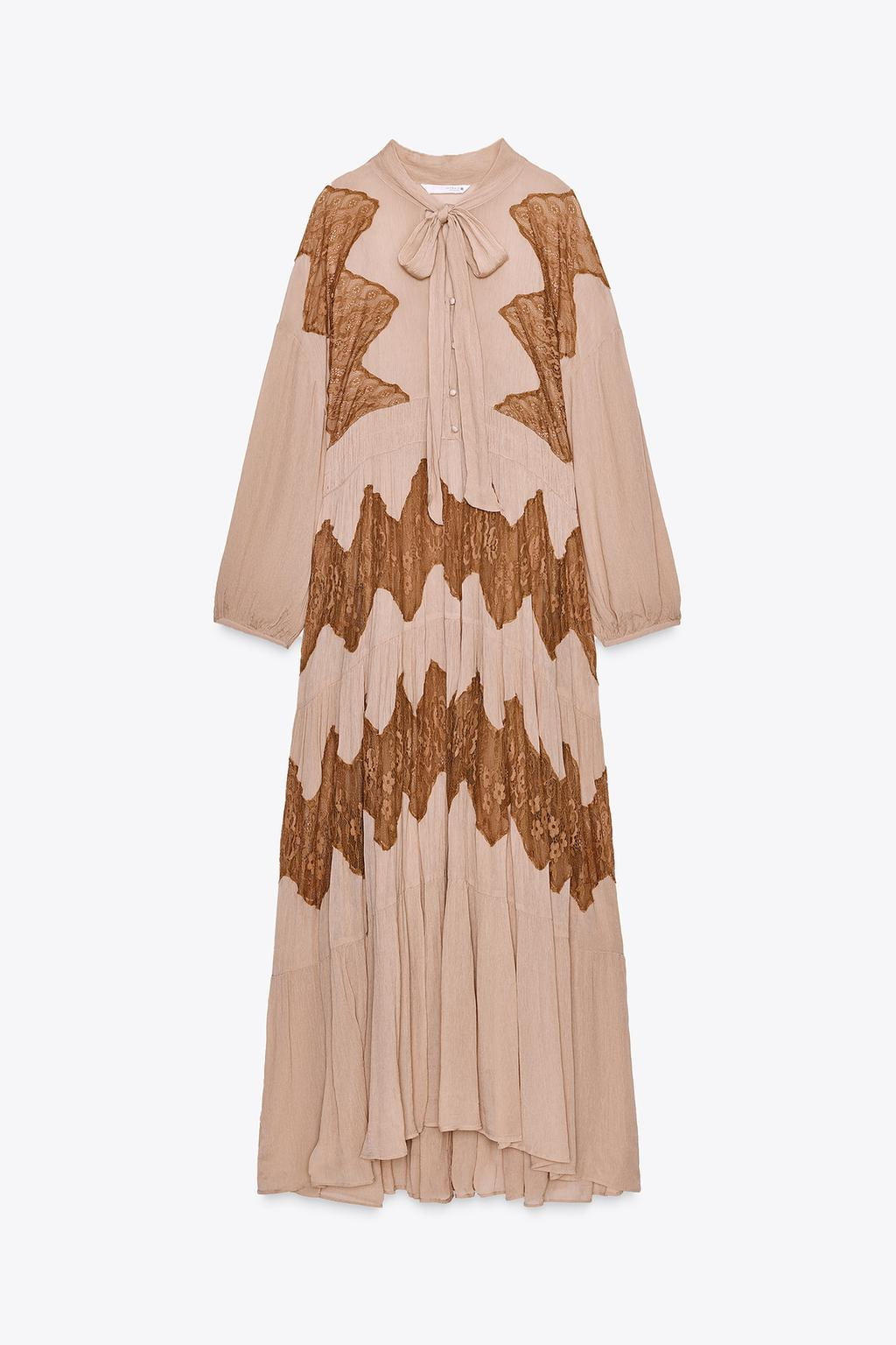 LACE COMBINATION TIE DRESS - Zara фото 7