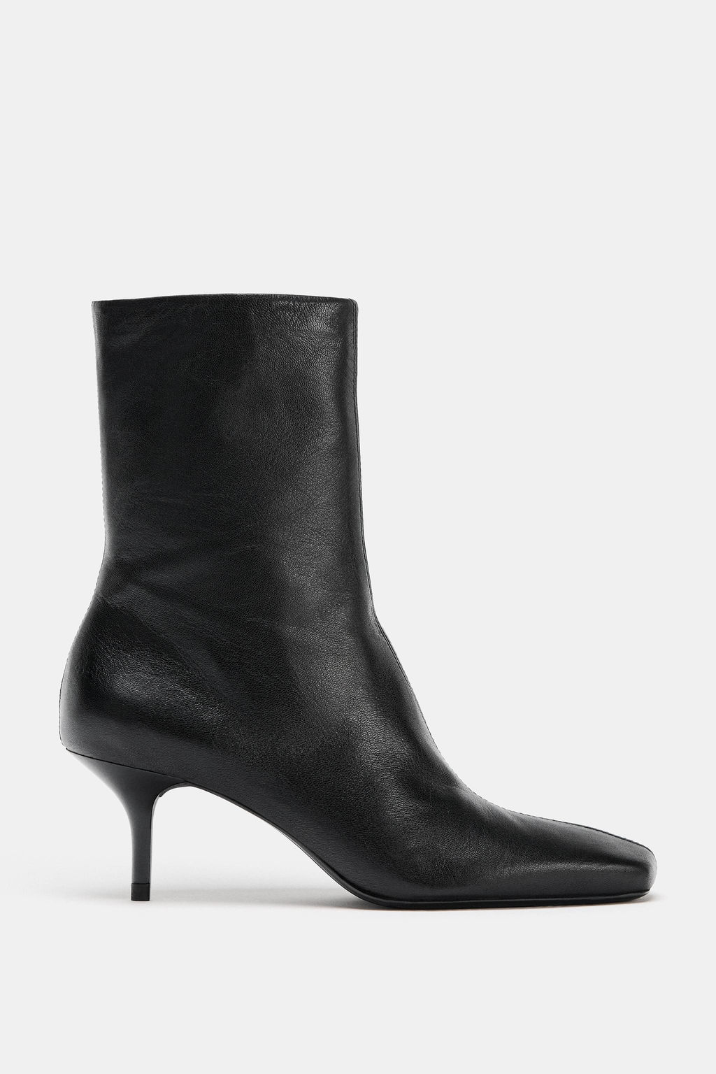SOFT LEATHER STILETTO HEEL ANKLE BOOTS - Zara фото 6