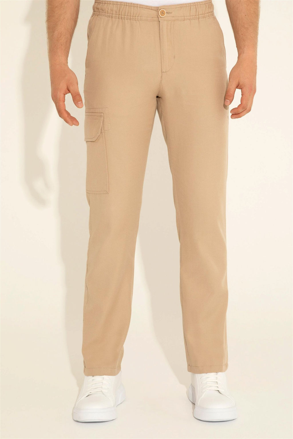 U. S. Polo Assn / Мужские брюки песочного цвета из парусины - U.s. polo assn фото 3