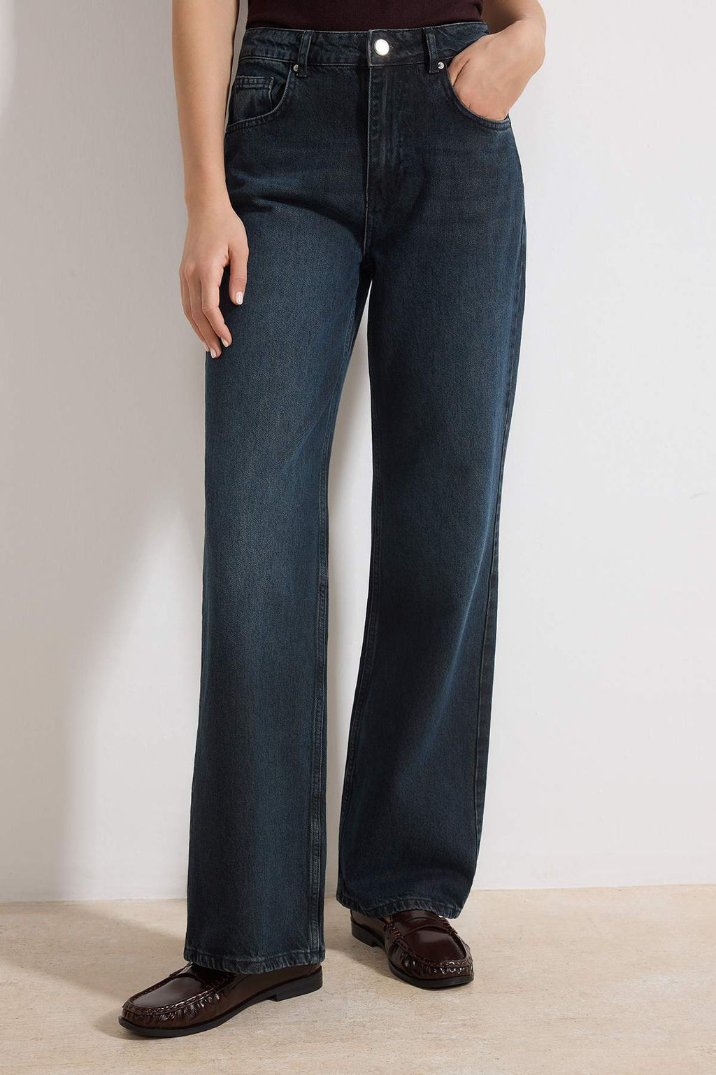 Mavi Vintage Y?kama Yuksek Bel Wide Leg Genis Paca Jeans TWOAW26JE00228 - Trendyolmilla фото 7