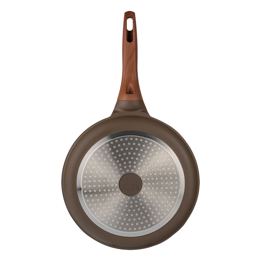 51472 WERNER Сковорода блинная DONO 28,0x2,5 см с индукционным дном, с двухслойным мраморным антипригарным покрытием Pfluon, бакелитовая ручка с покрытием Soft Touch. Материал: литой алюминий. Толщина  фото 4