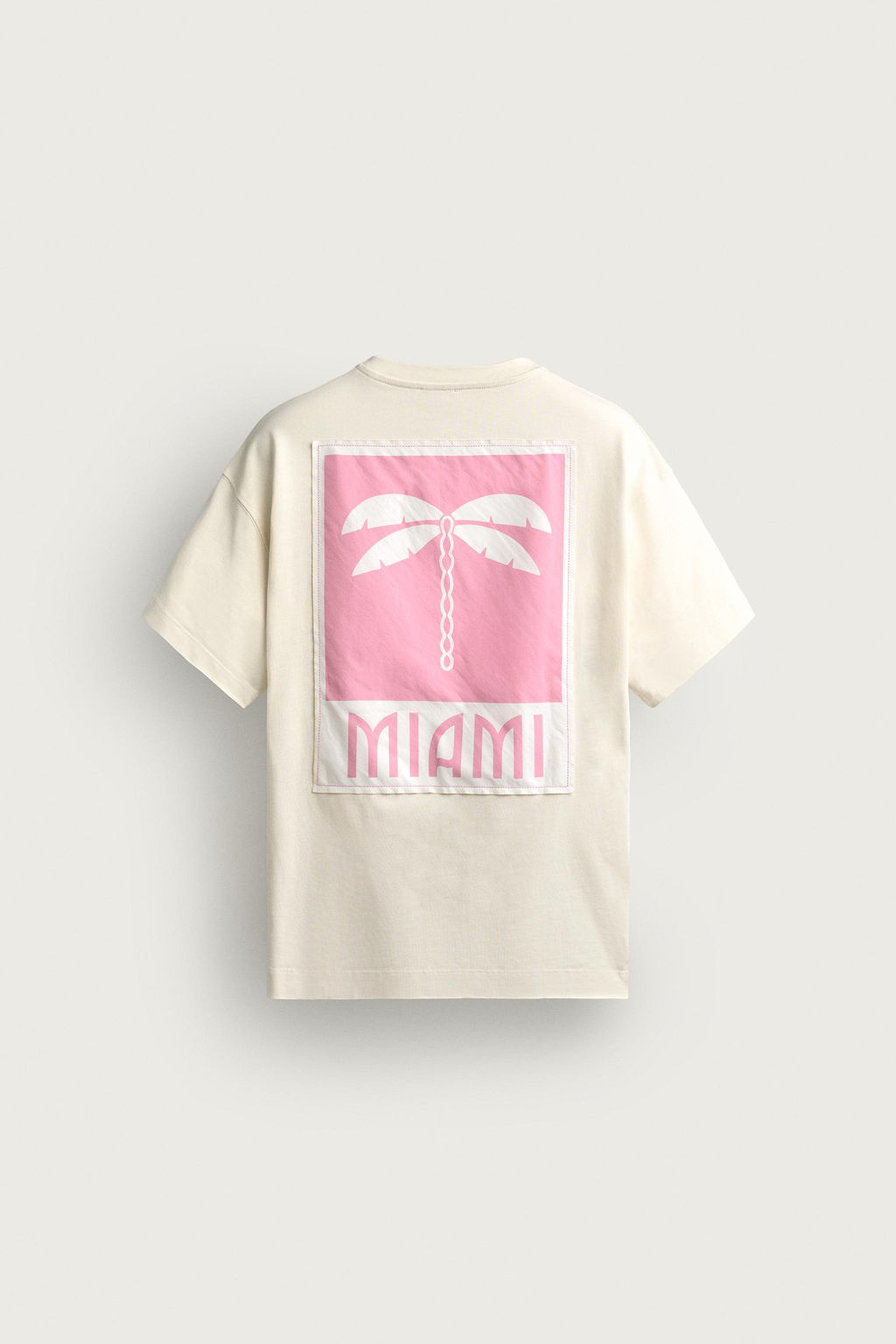 CAMISETA RELAXED FIT PARCHE MIAMI / Blanco - Zara фото 6