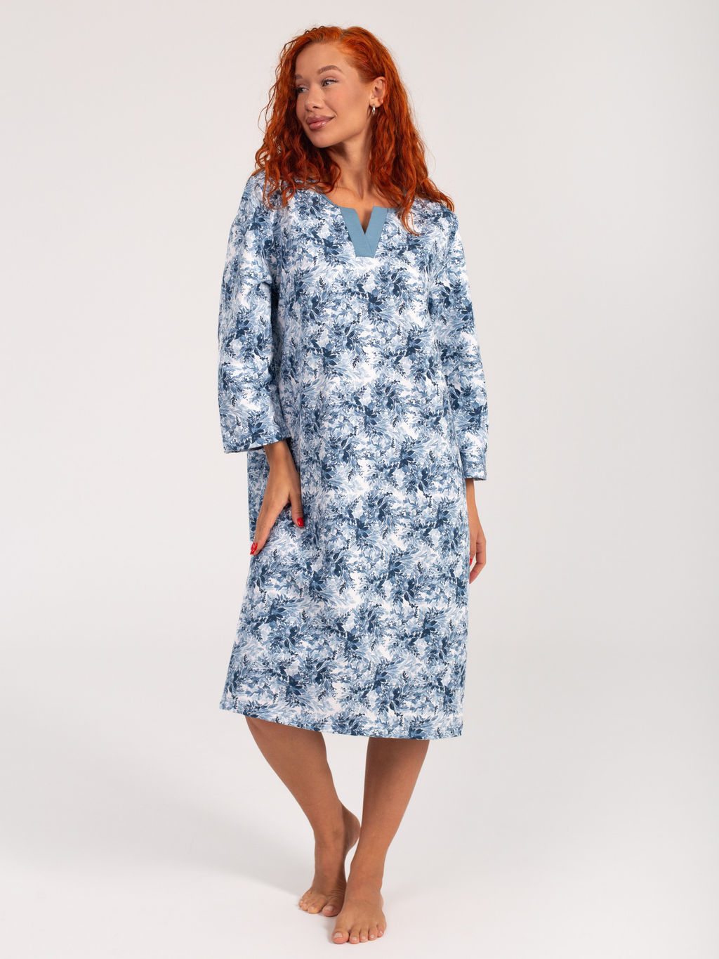 Ночная сорочка женская футер начёс МАДИНА ИНДИГО