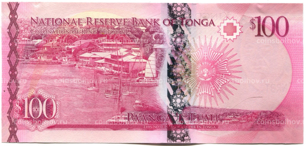 Банкнота 100 паанга 2015 года Тонга