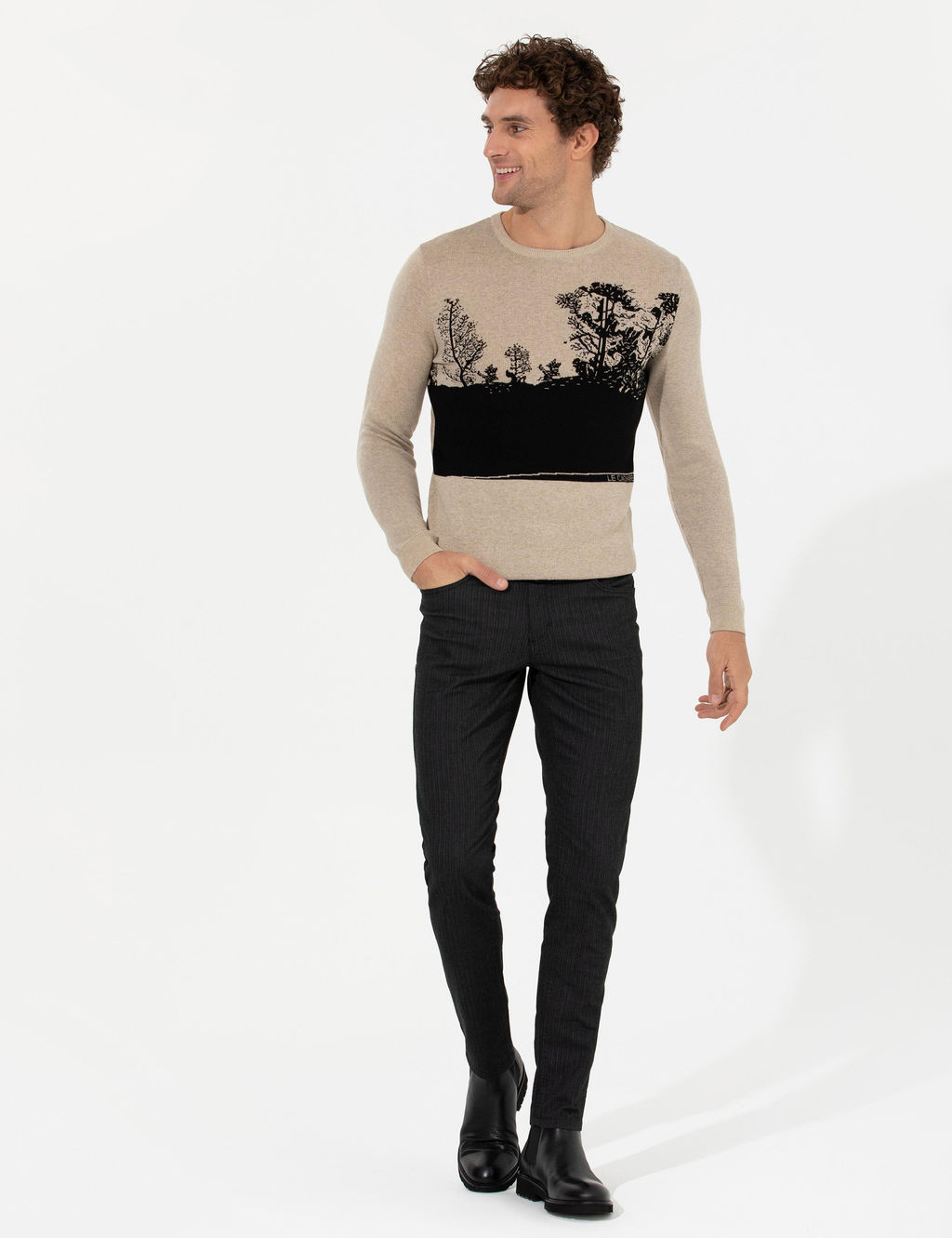 Брюки чинос узкого кроя антрацитового цвета - Cacharel фото 3