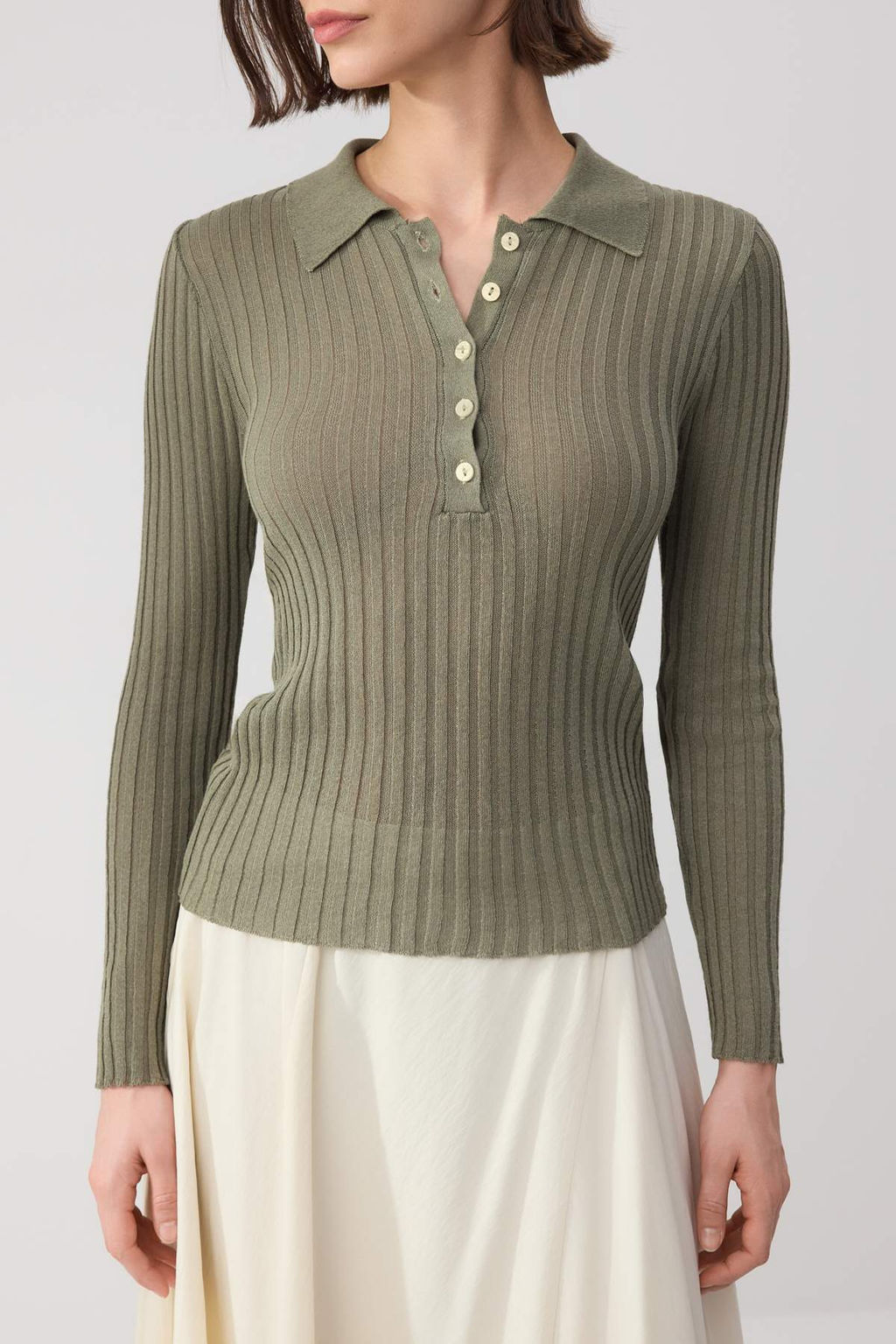 Wardrobe Essentials Kiremit Fitilli Polo Yaka Ince Triko Kazak TWOSS26KZ00004 - Trendyolmilla фото 9