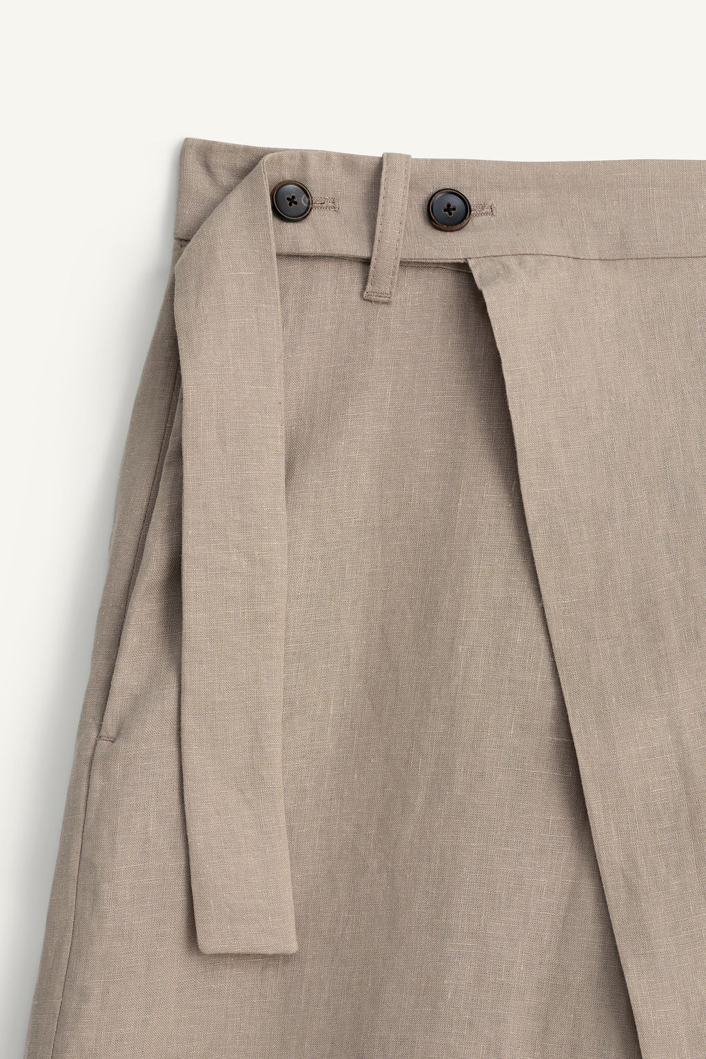 BERMUDA CRUZADA WIDE FIT 100% LINO / Beige - Zara фото 8