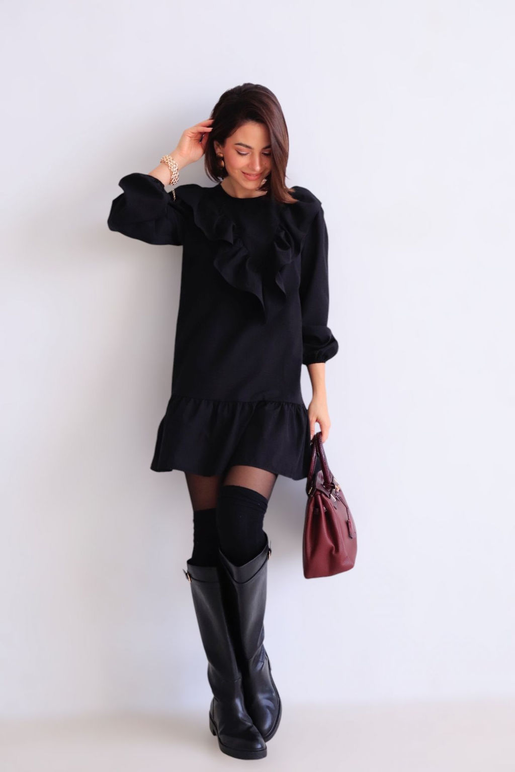 Платье-мини чёрное - Martichelli фото 13