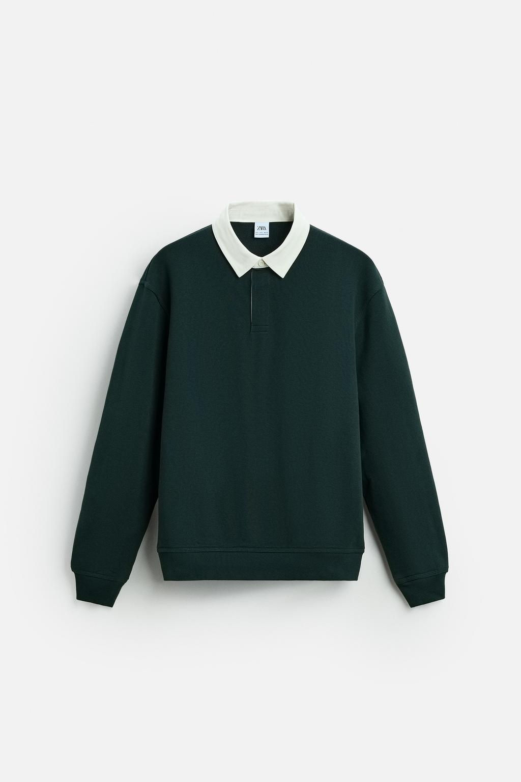 CONTRAST COLLAR POLO SHIRT - Zara фото 14