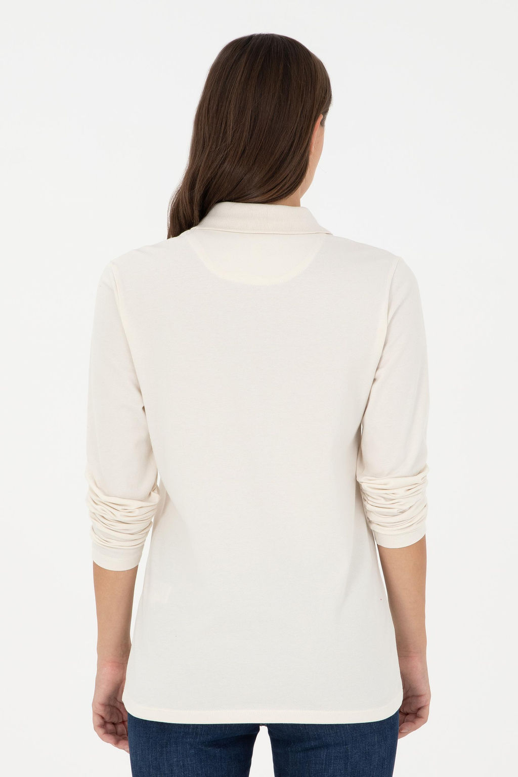 Женский кремовый базовый свитшот Неожиданная скидка в корзине - U.s. polo assn фото 5