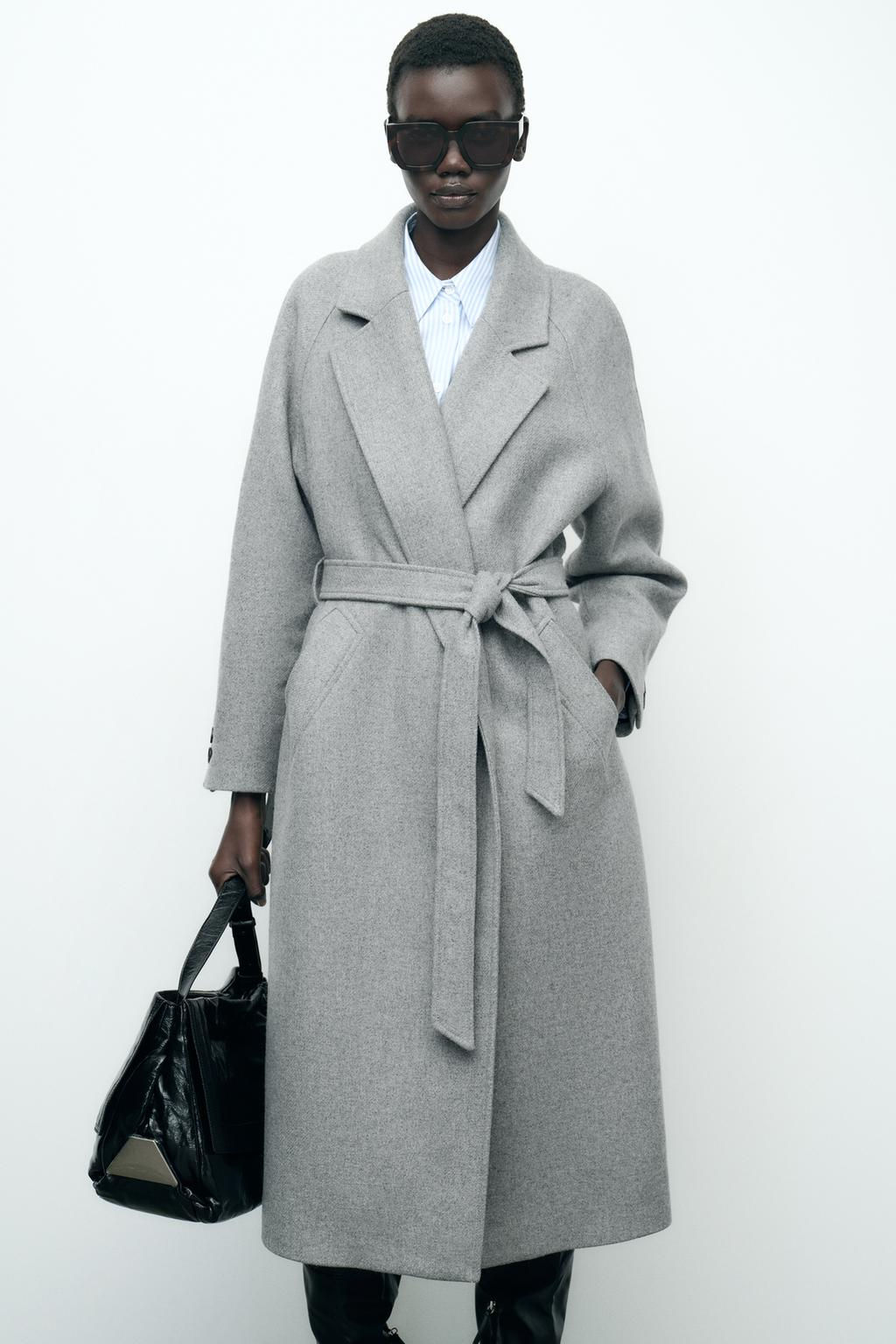 LONGLINE BELTED WOOL BLEND COAT - Zara фото 26