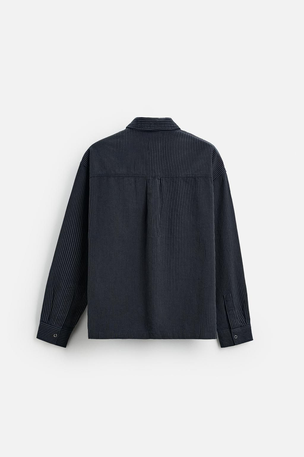 STRIPED DENIM SHIRT - Zara фото 7