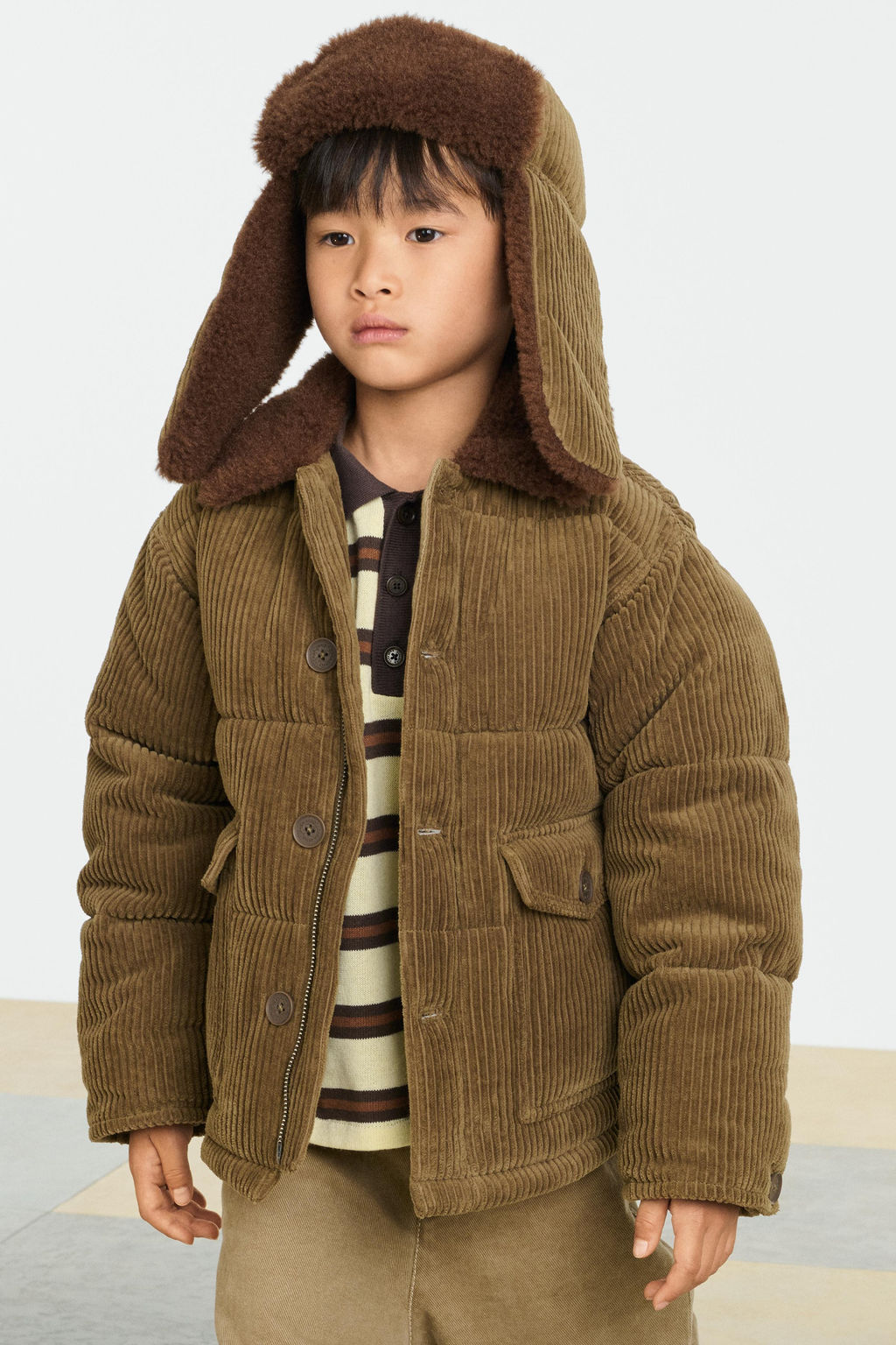 CORDUROY PUFFER COAT - Zara фото 3