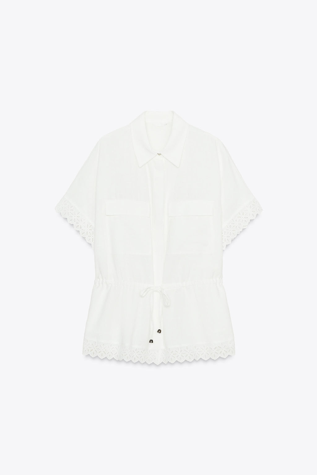 RAMIE SHIRT WITH LACE TRIM - Zara фото 8