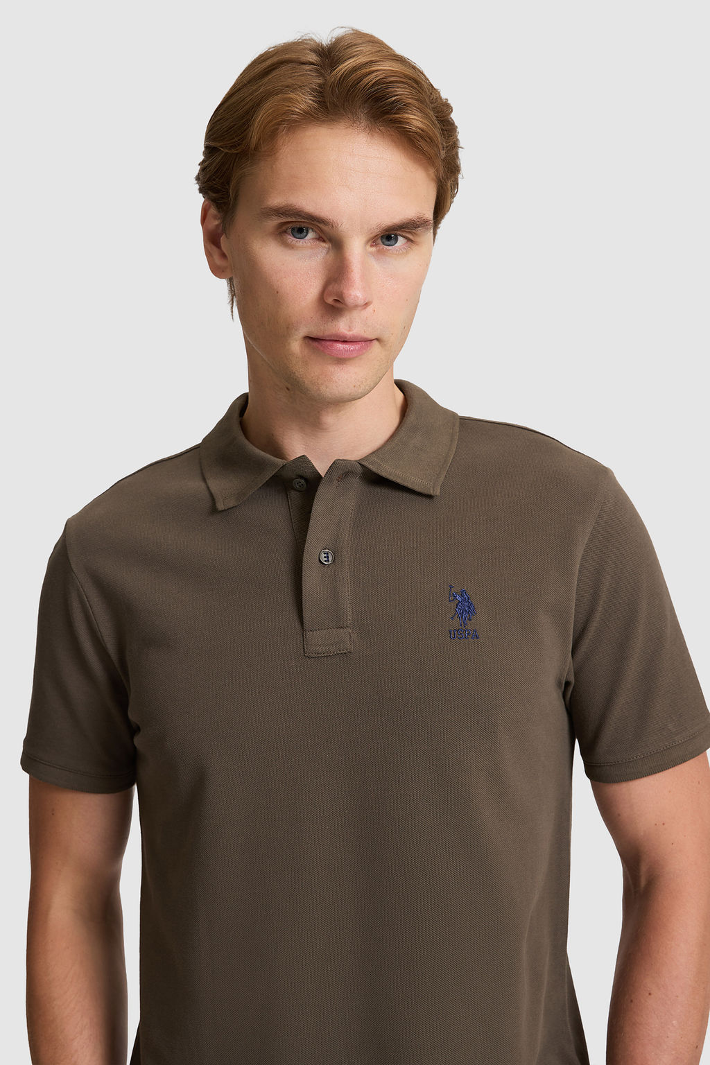 Erkek Koyu Haki Regular Fit Polo Yaka Basic Ti__rt - U.s. polo assn фото 2