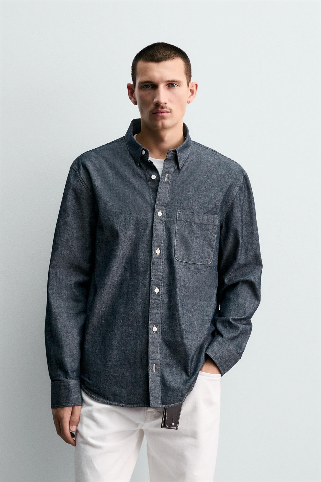 RELAXED FIT DENIM SHIRT - Zara фото 11