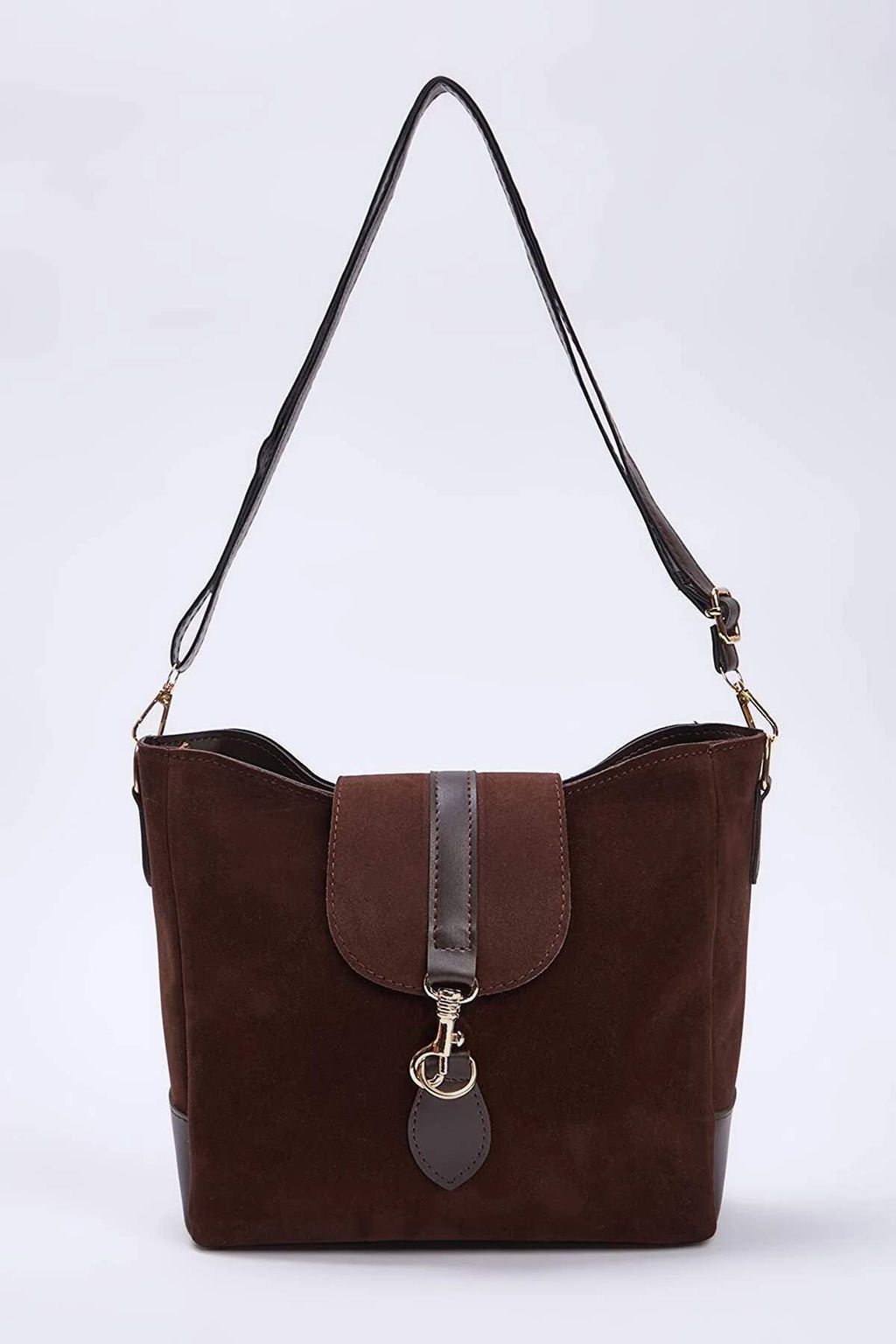 Koyu Kahverengi Suet Toka Detayl? Kad?n Midi Tote Omuz Canta TAKAW26OC00063 - Trendyolmilla фото 13