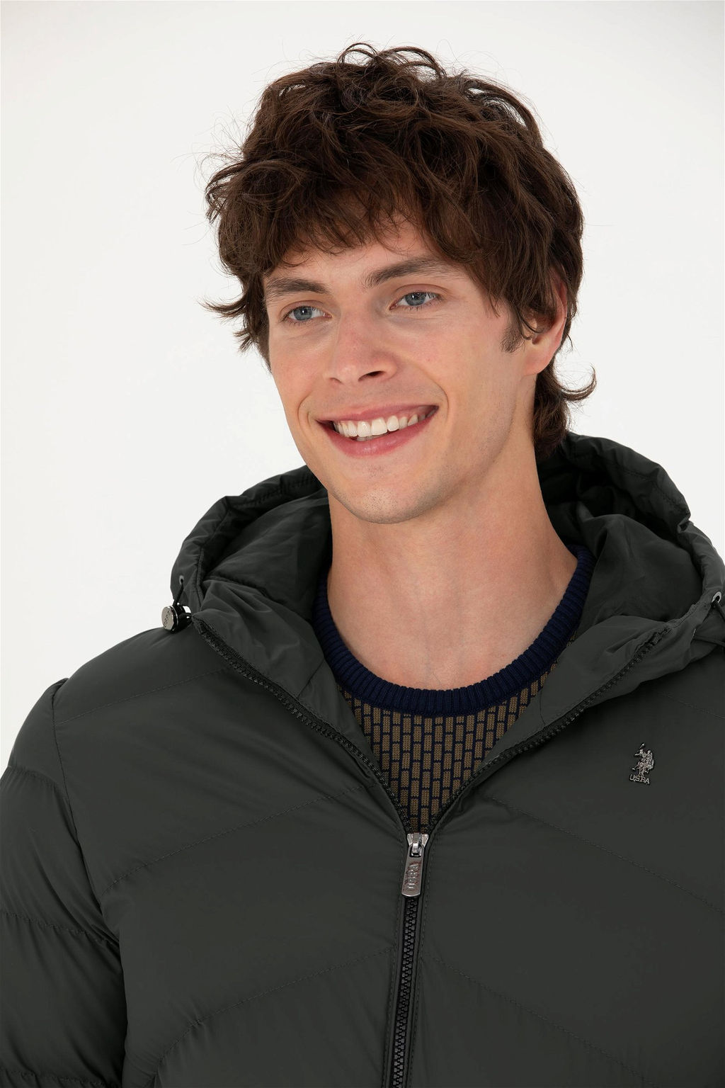 Мужская кожаная куртка цвета хаки Неожиданная скидка в корзине - U.s. polo assn фото 2